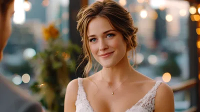 Beautiful Bride Smiling During Wedding Ceremony