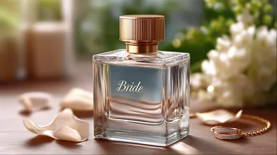 Elegant Perfume Bottle With Wedding Accessories