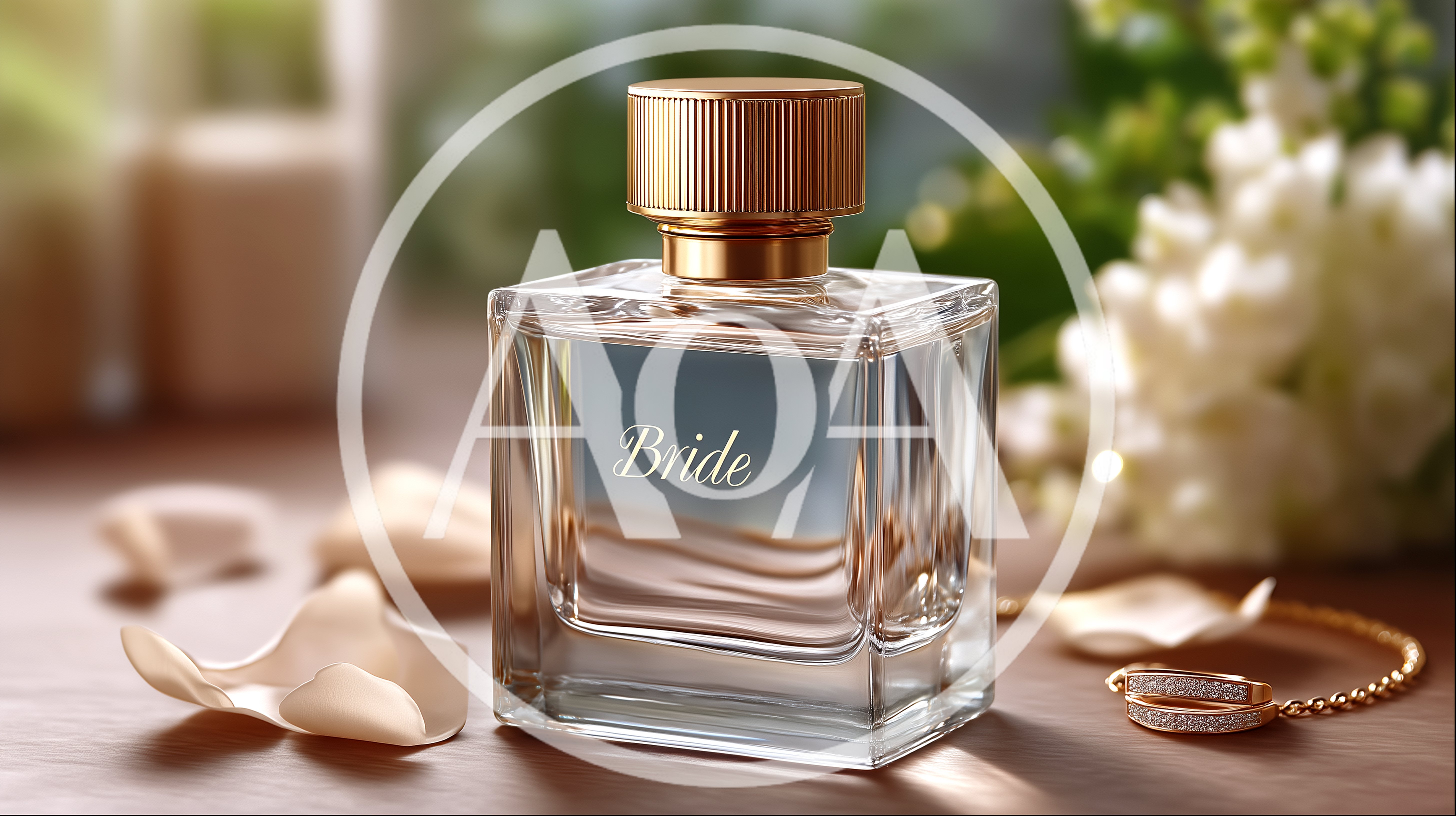 Elegant Perfume Bottle With Wedding Accessories