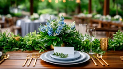 Elegant Wedding Table Setting With Floral Centerpiece