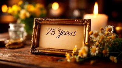 Gold Picture Frame With 25 Years Text