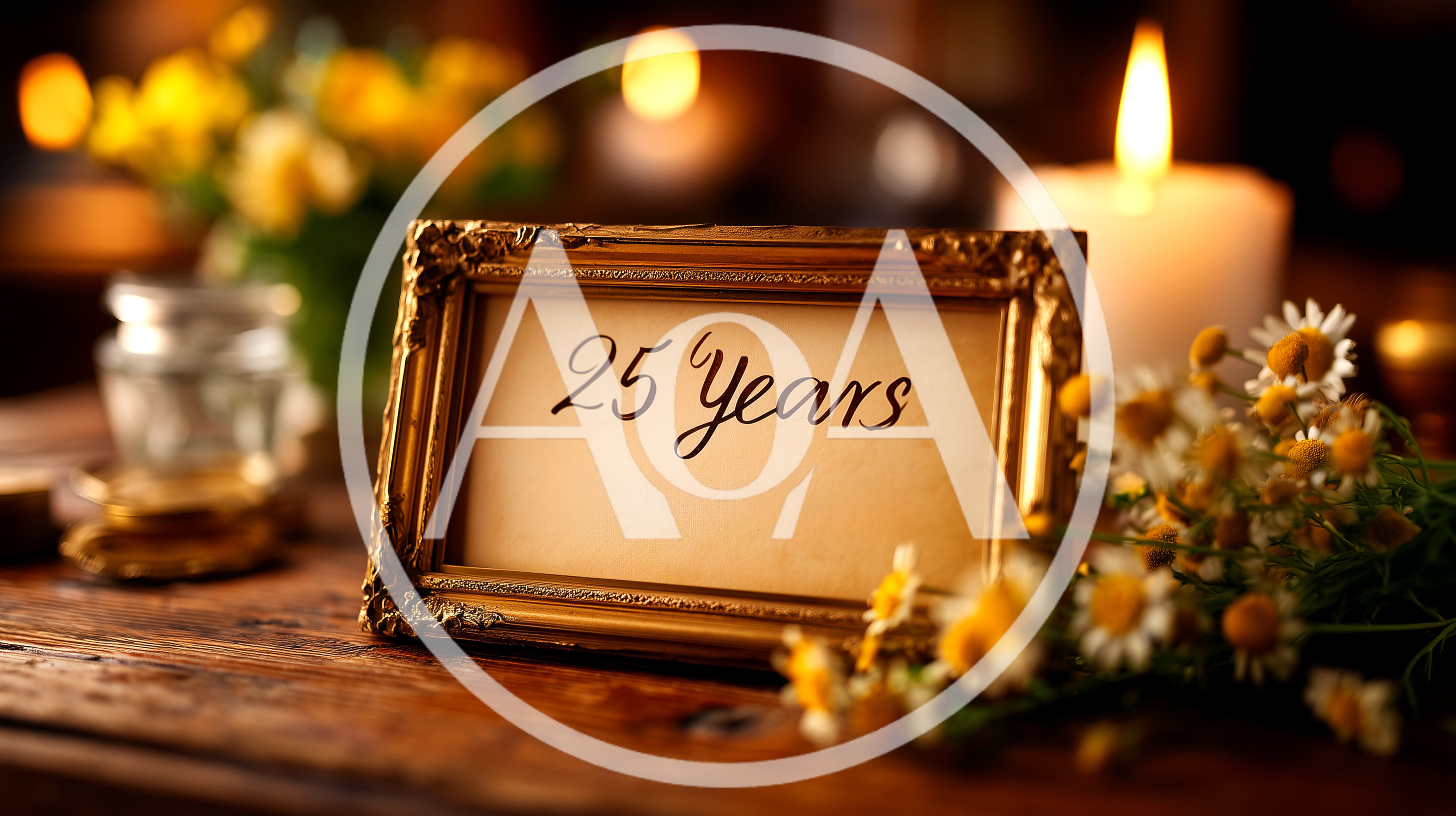Gold Picture Frame With 25 Years Text