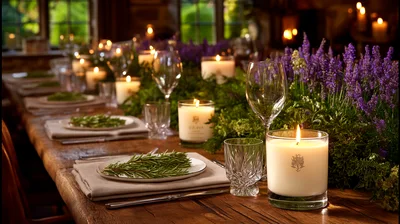Elegant Rustic Dining Table Set For Dinner