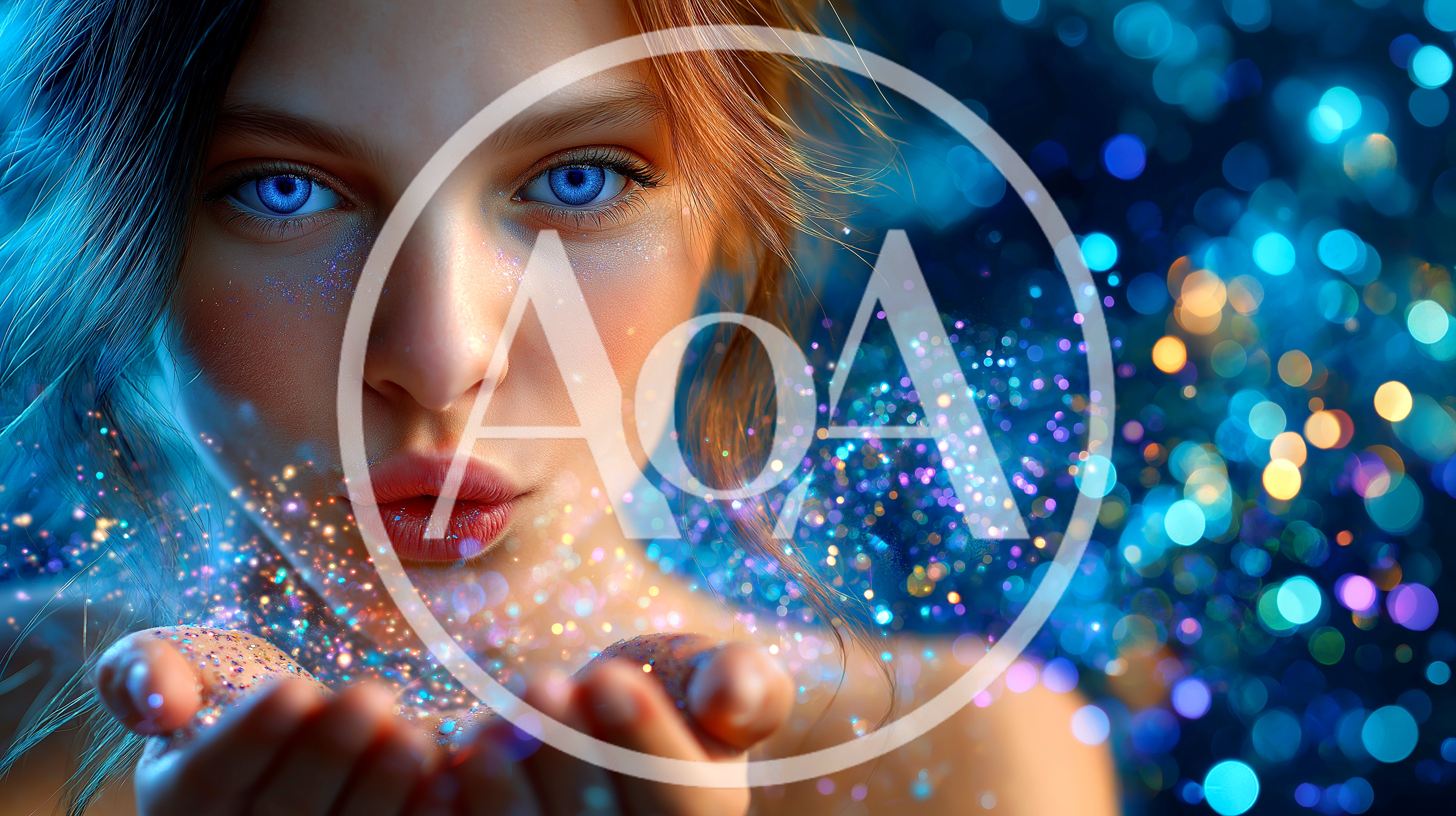 Young Woman Blowing Magical Glitter From Her Hands
