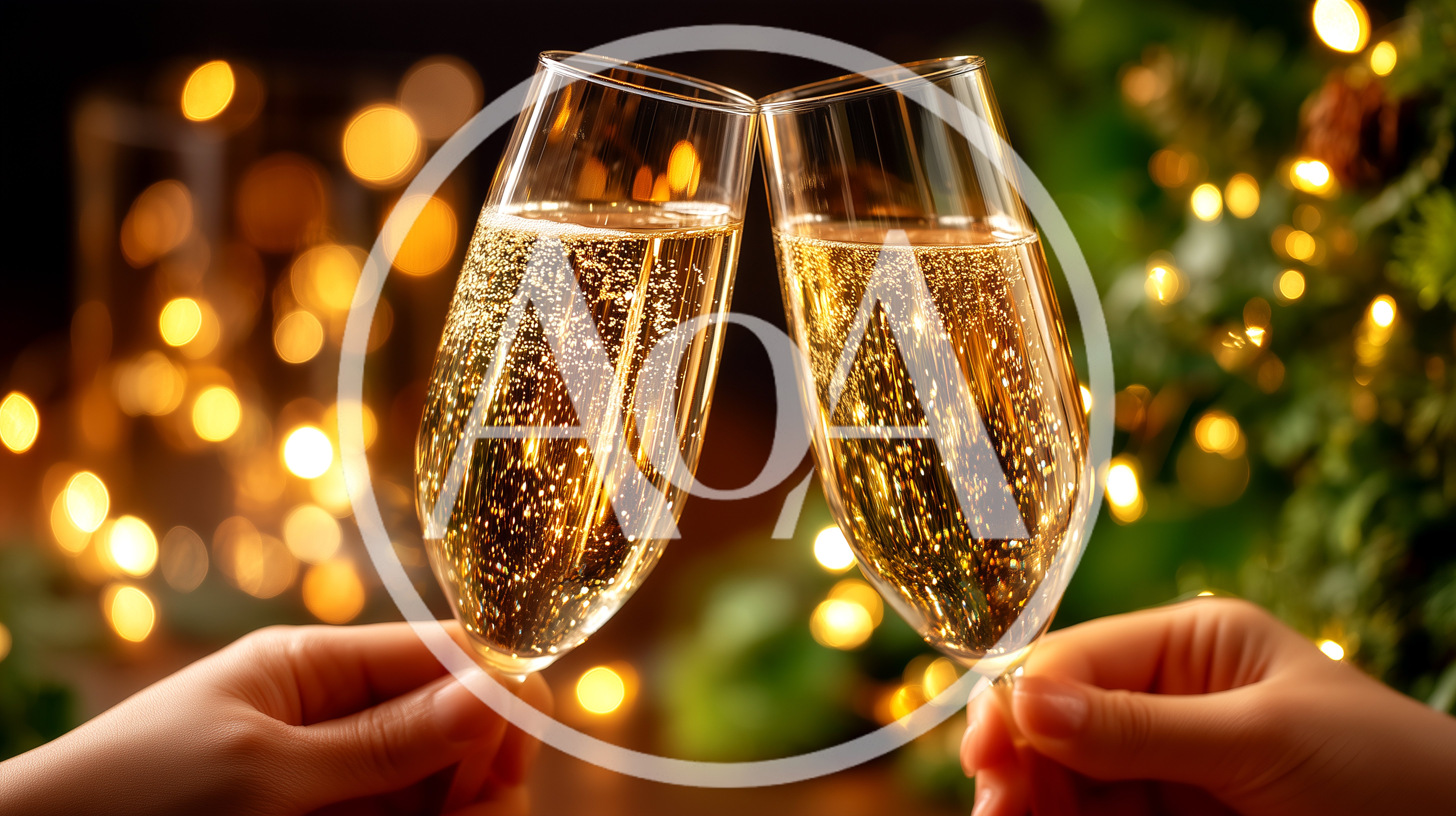 Two Hands Toasting With Champagne Flutes