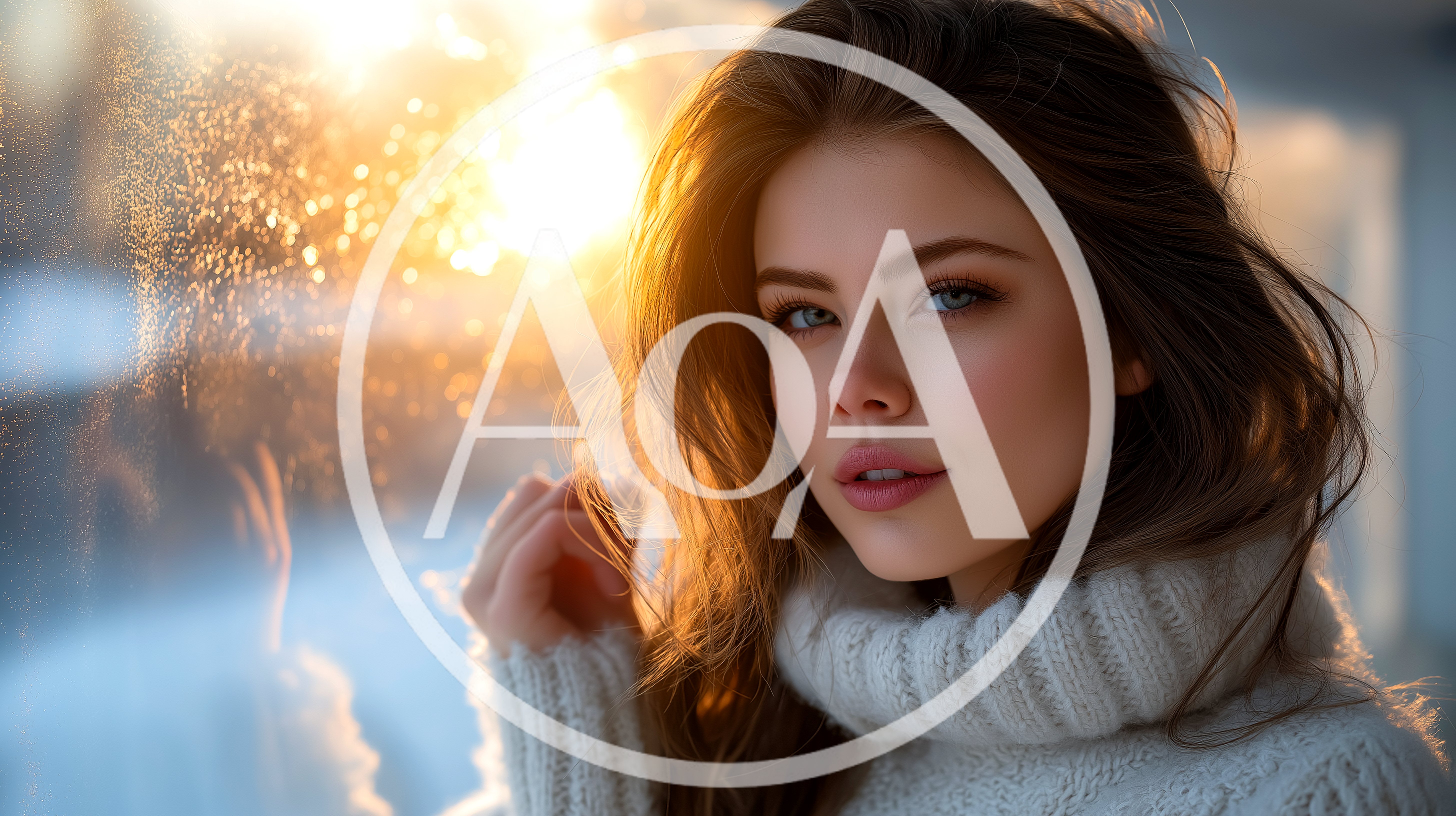 Young Woman Wearing White Turtleneck Sweater Near Window