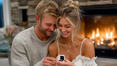Man Proposing To Woman With Engagement Ring