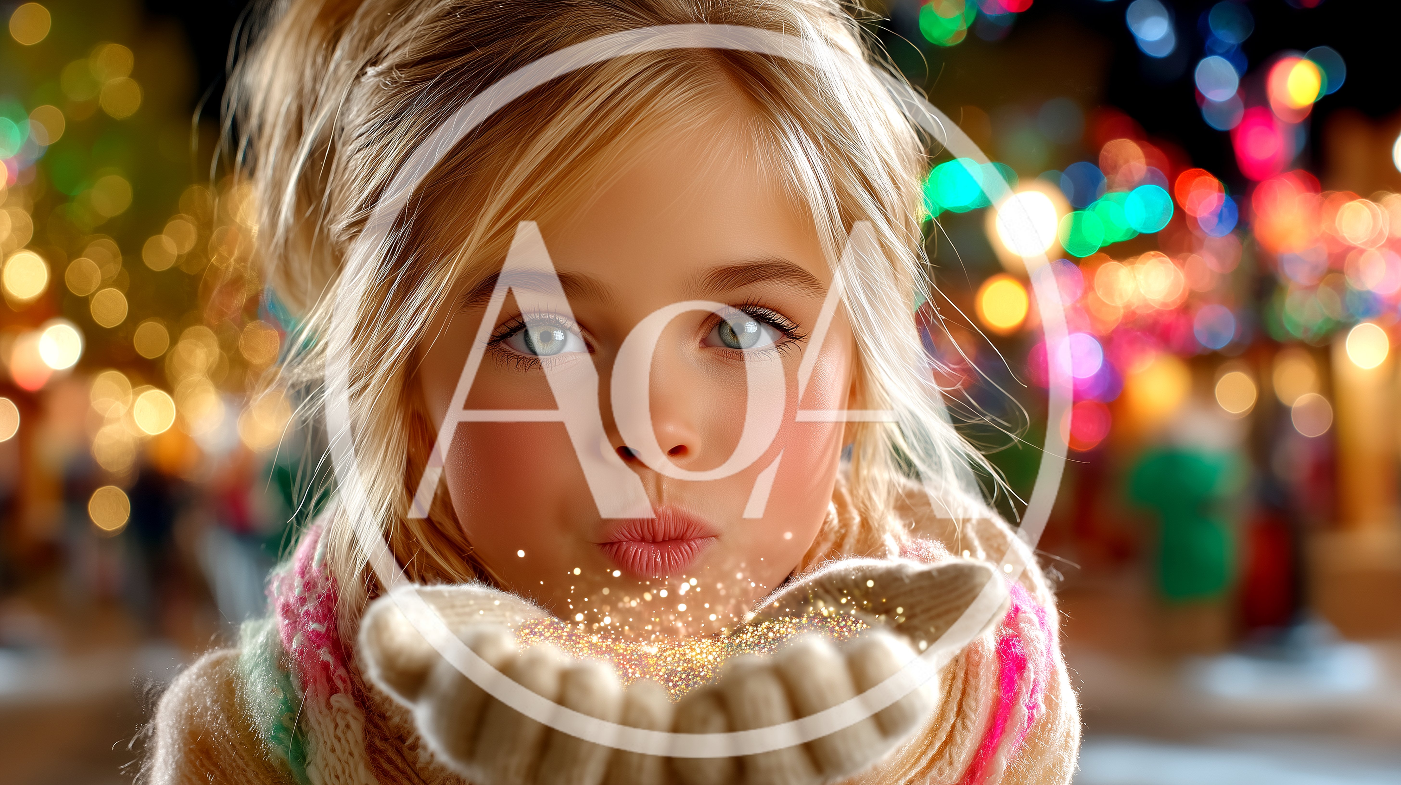 Young Girl Blowing Glitter From Her Hands