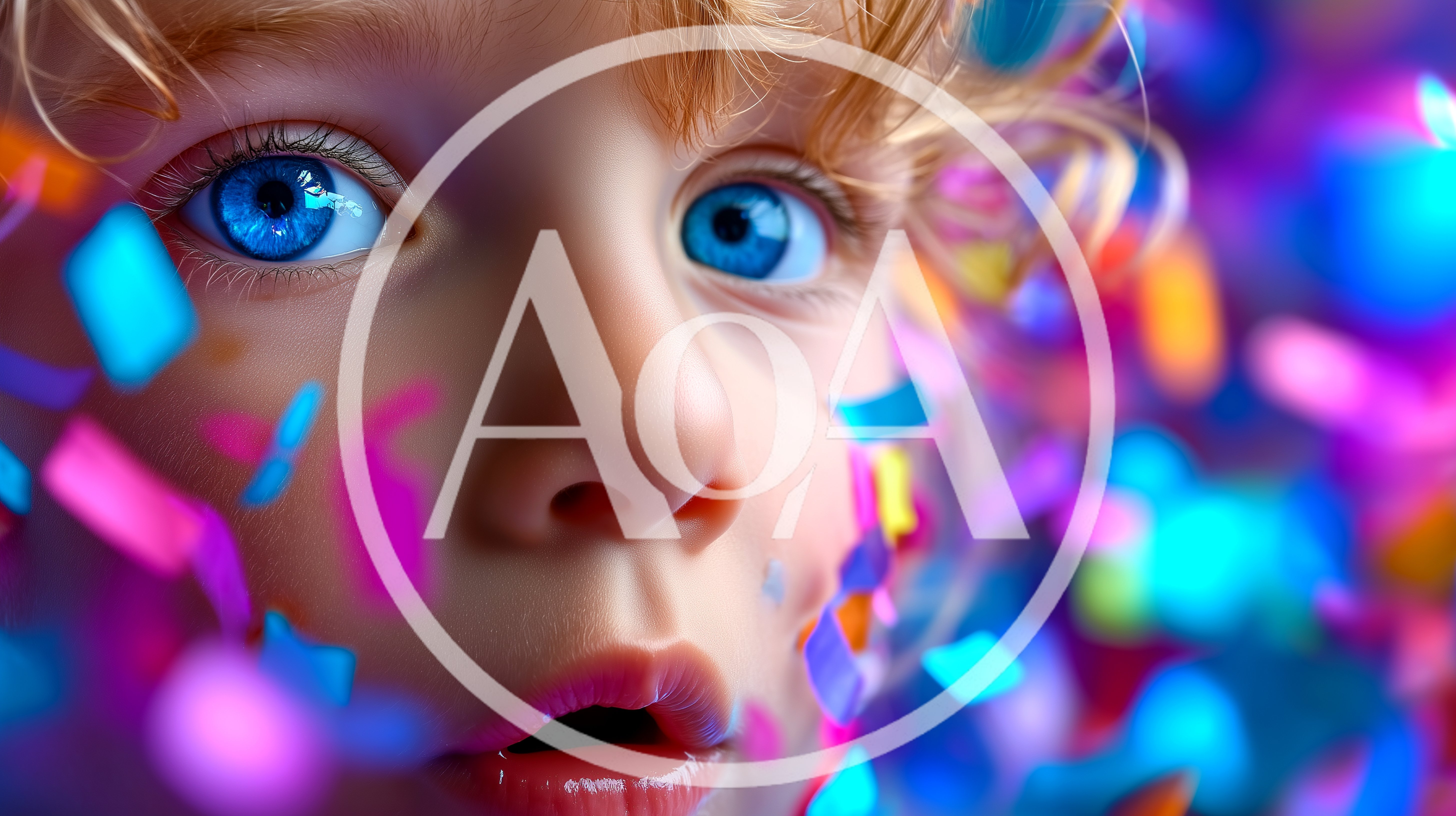 Close Up Portrait Of A Child With Confetti