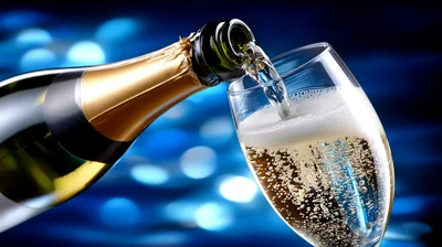 Champagne Being Poured Into A Glass