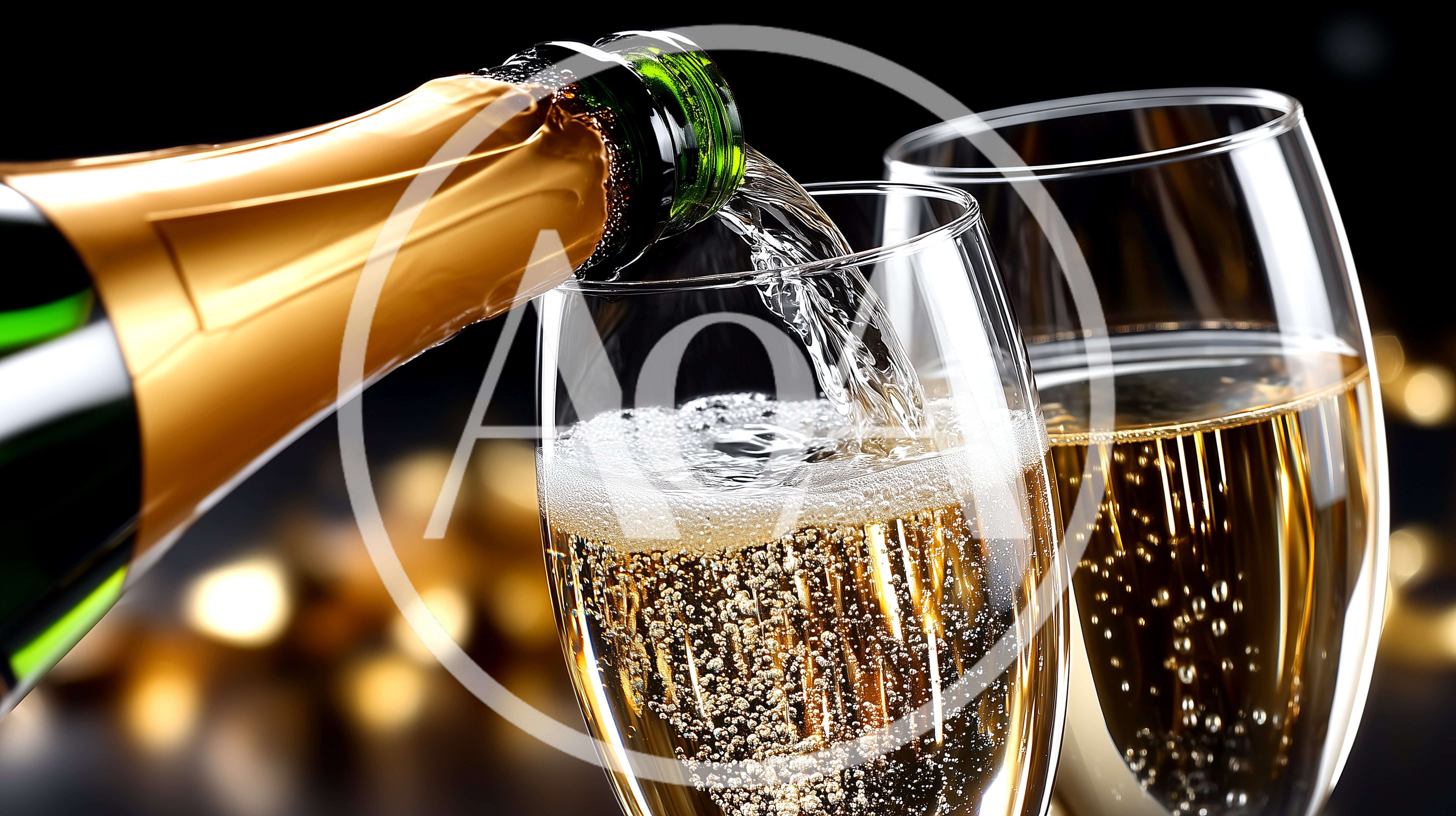 Champagne Being Poured Into A Glass