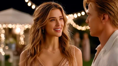 Young Couple Sharing A Romantic Moment At Night