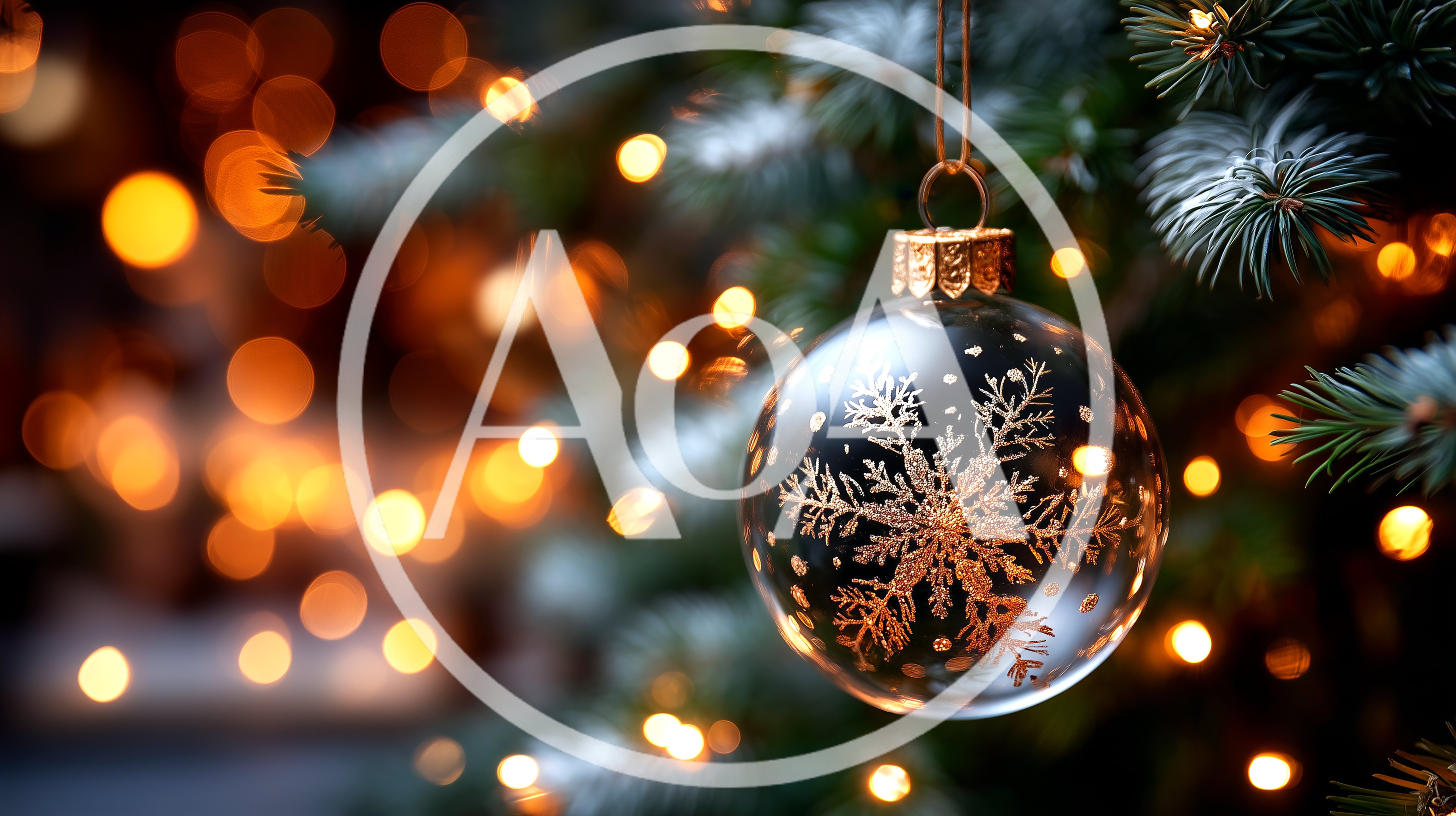 Clear Glass Christmas Ornament With Gold Snowflake Design