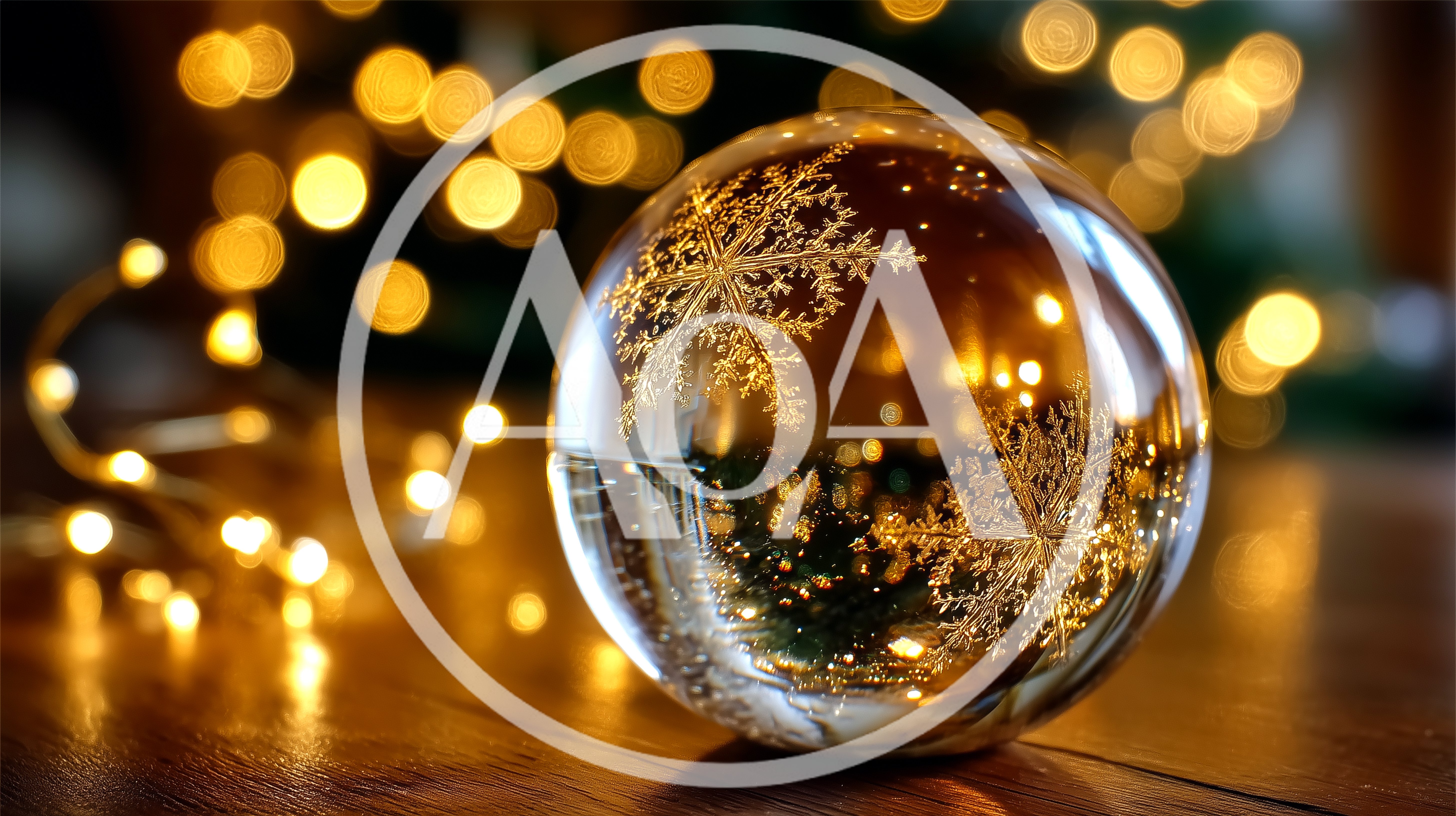 Glass Christmas Ornament With Golden Snowflake Patterns