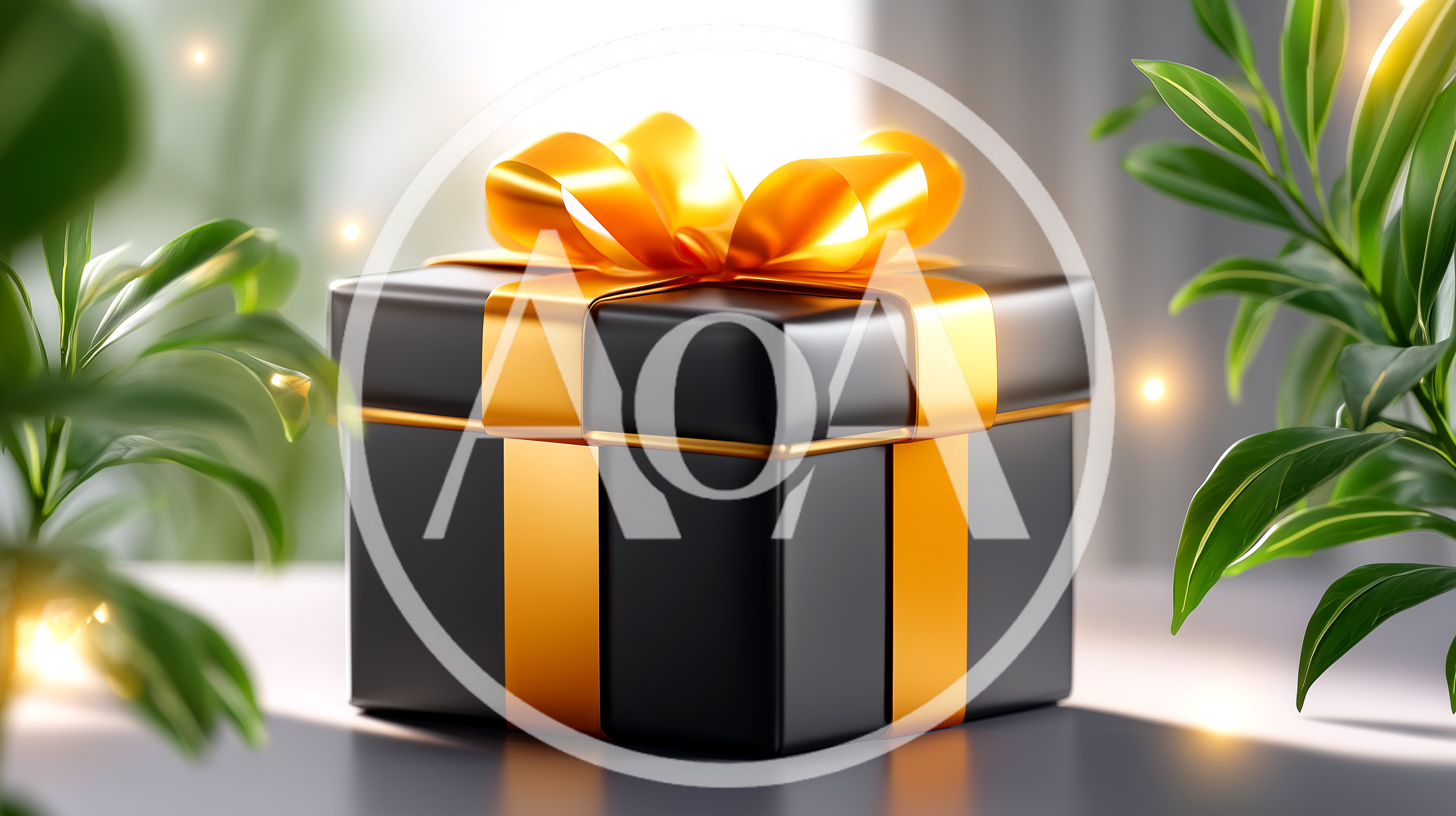 Black Gift Box With Gold Ribbon