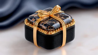Luxury Black Marble Jewelry Gift Box