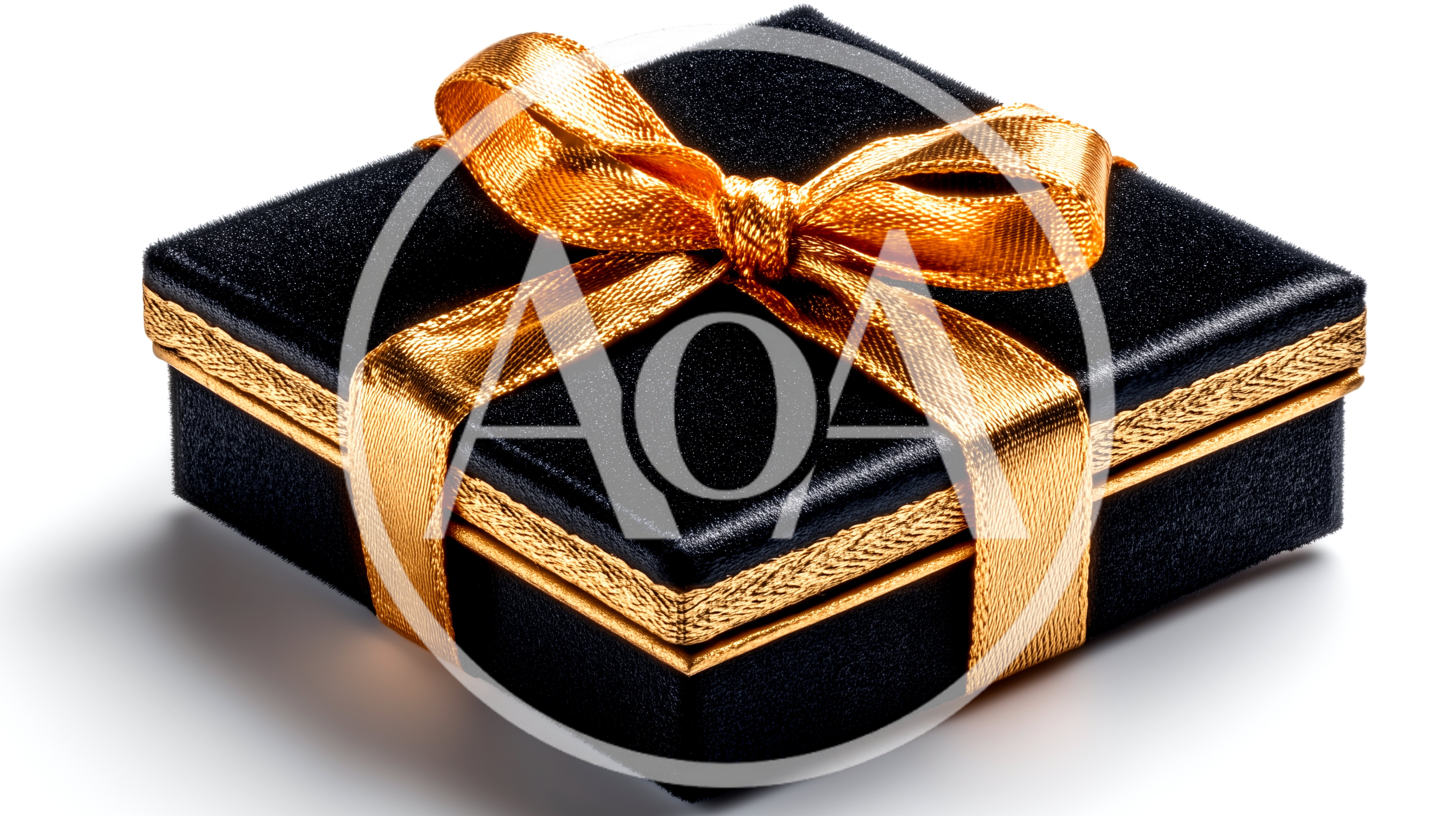 Black Gift Box With Gold Ribbon