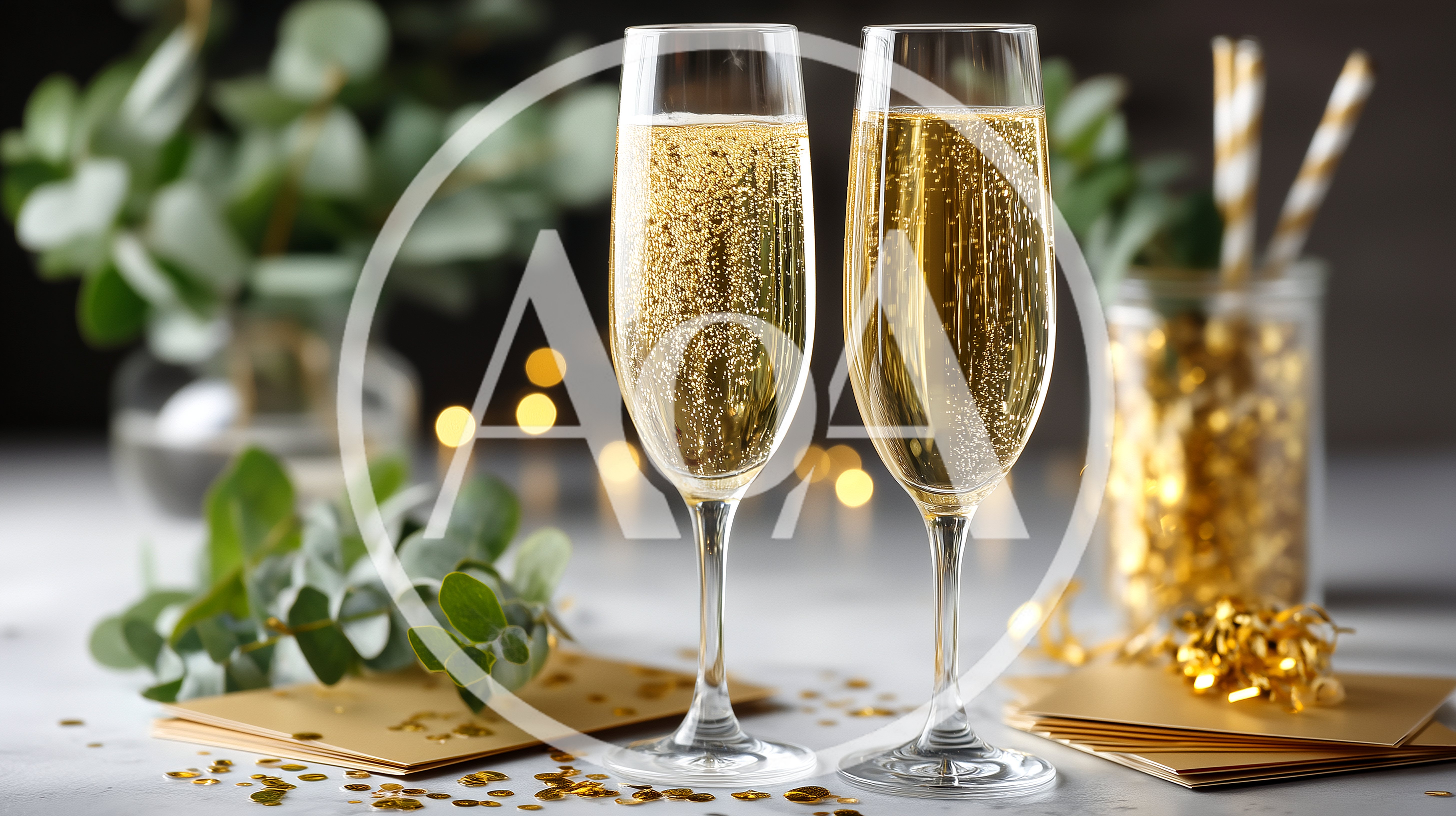 Two Flutes Of Sparkling Champagne For A Celebration