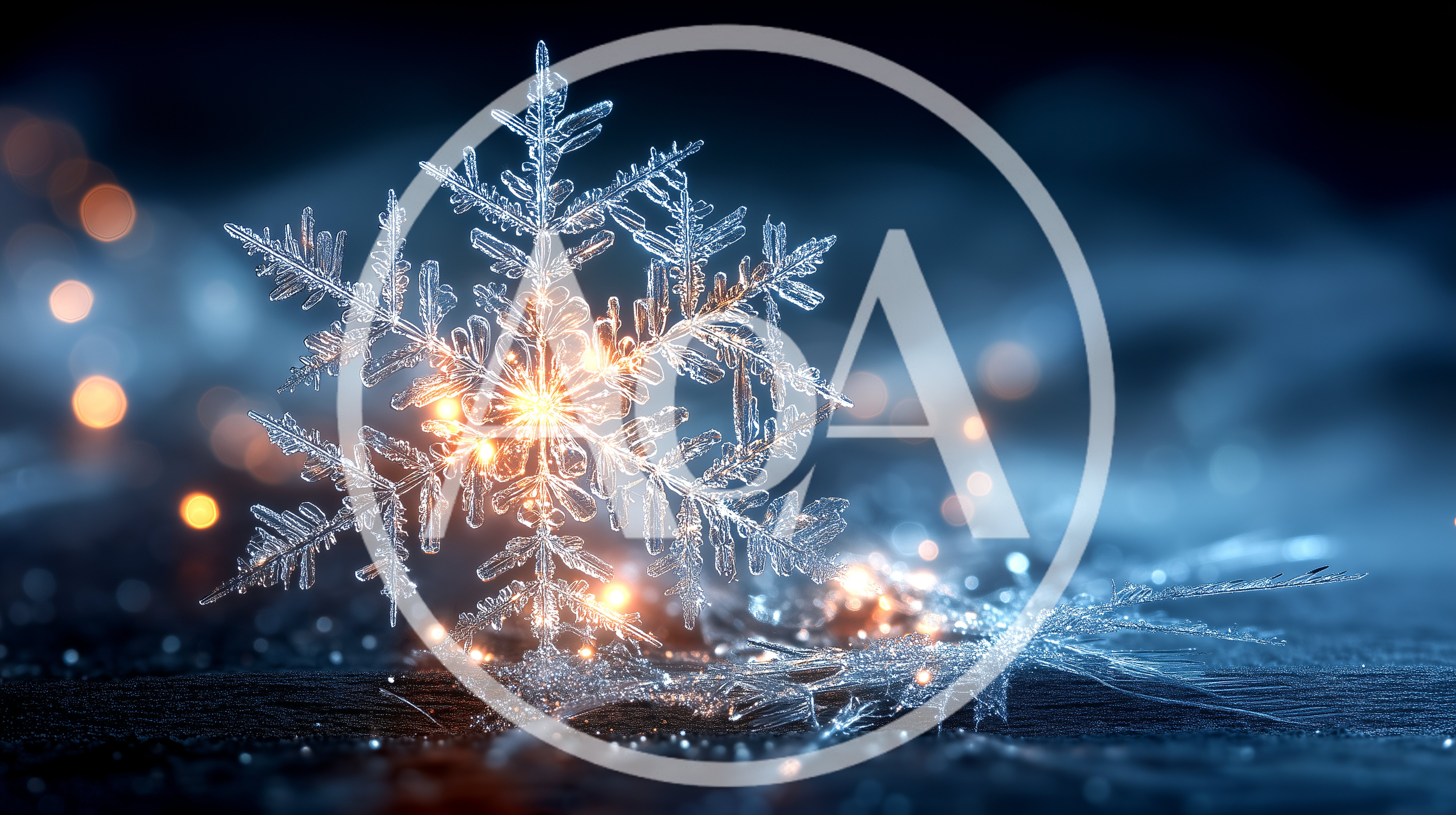 Macro Shot Of A Glowing Crystal Snowflake