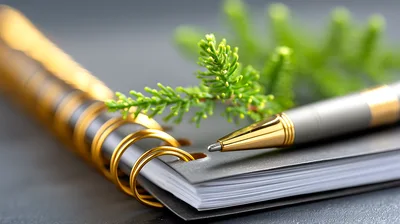 Close Up Of A Pen On A Spiral Notebook