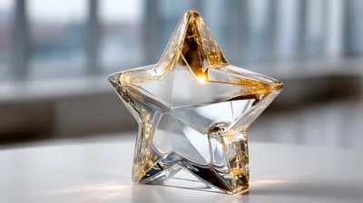 Crystal Star Ornament With Gold Accents
