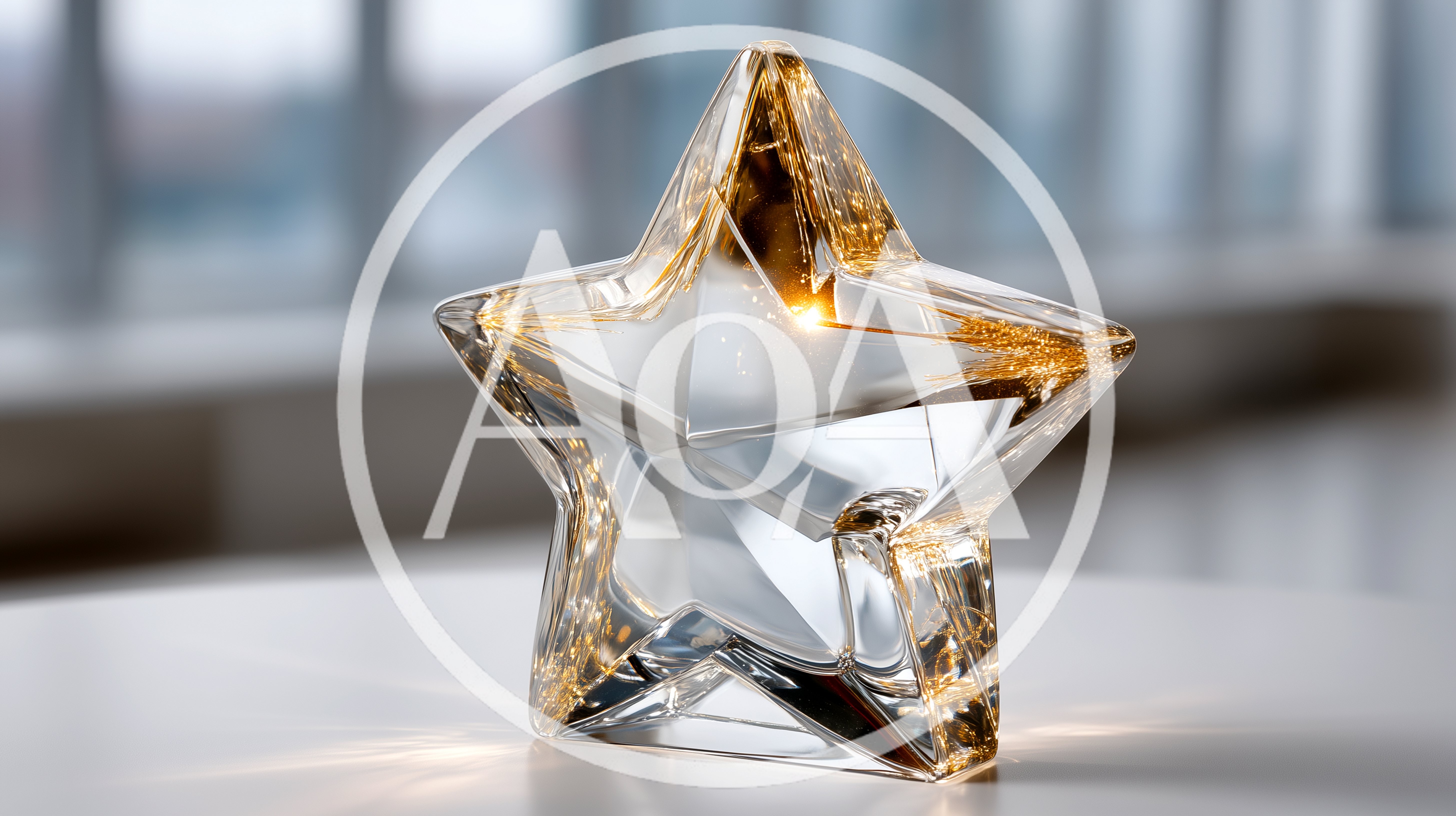 Crystal Star Ornament With Gold Accents