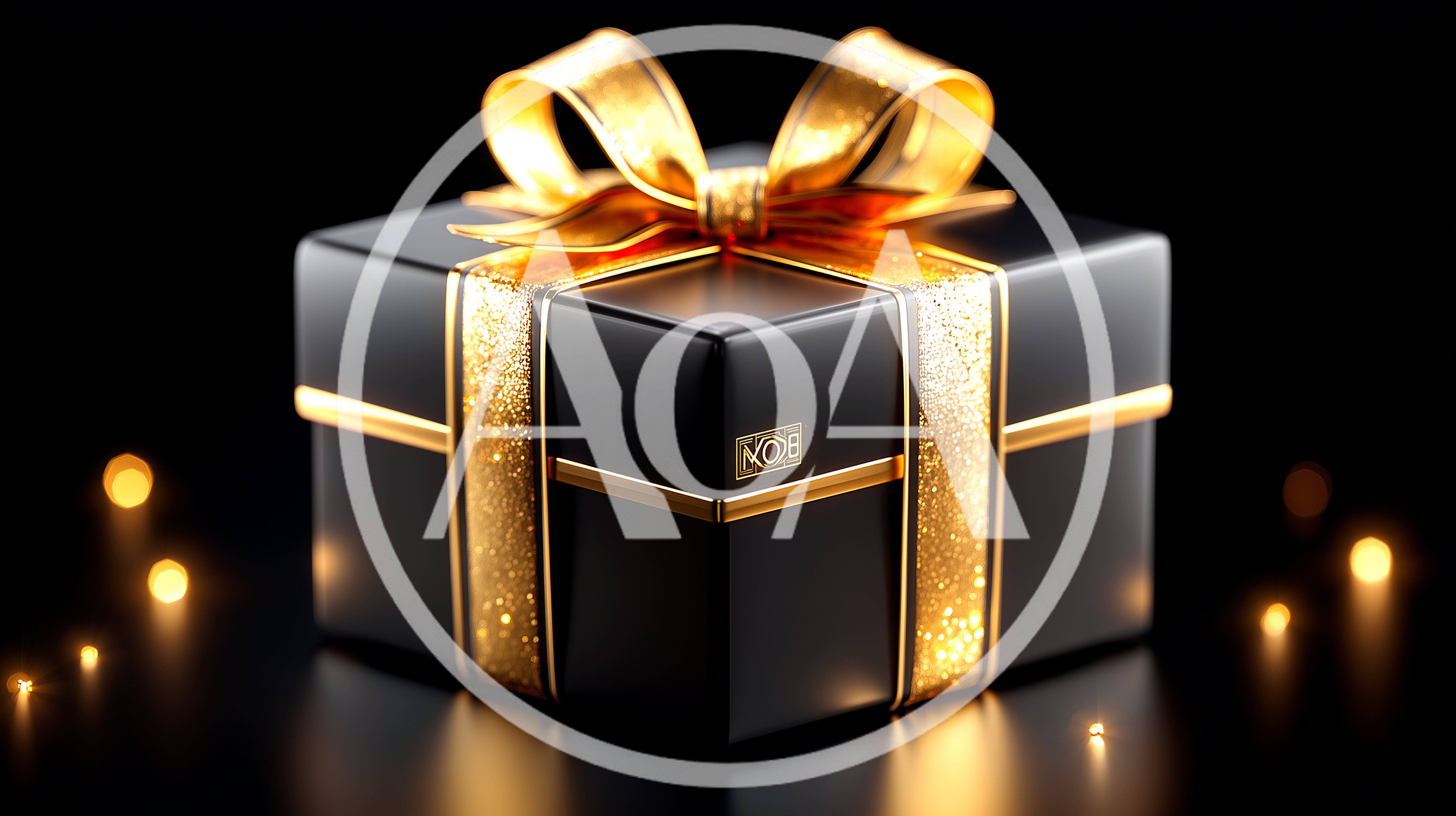 Black Gift Box With Gold Ribbon