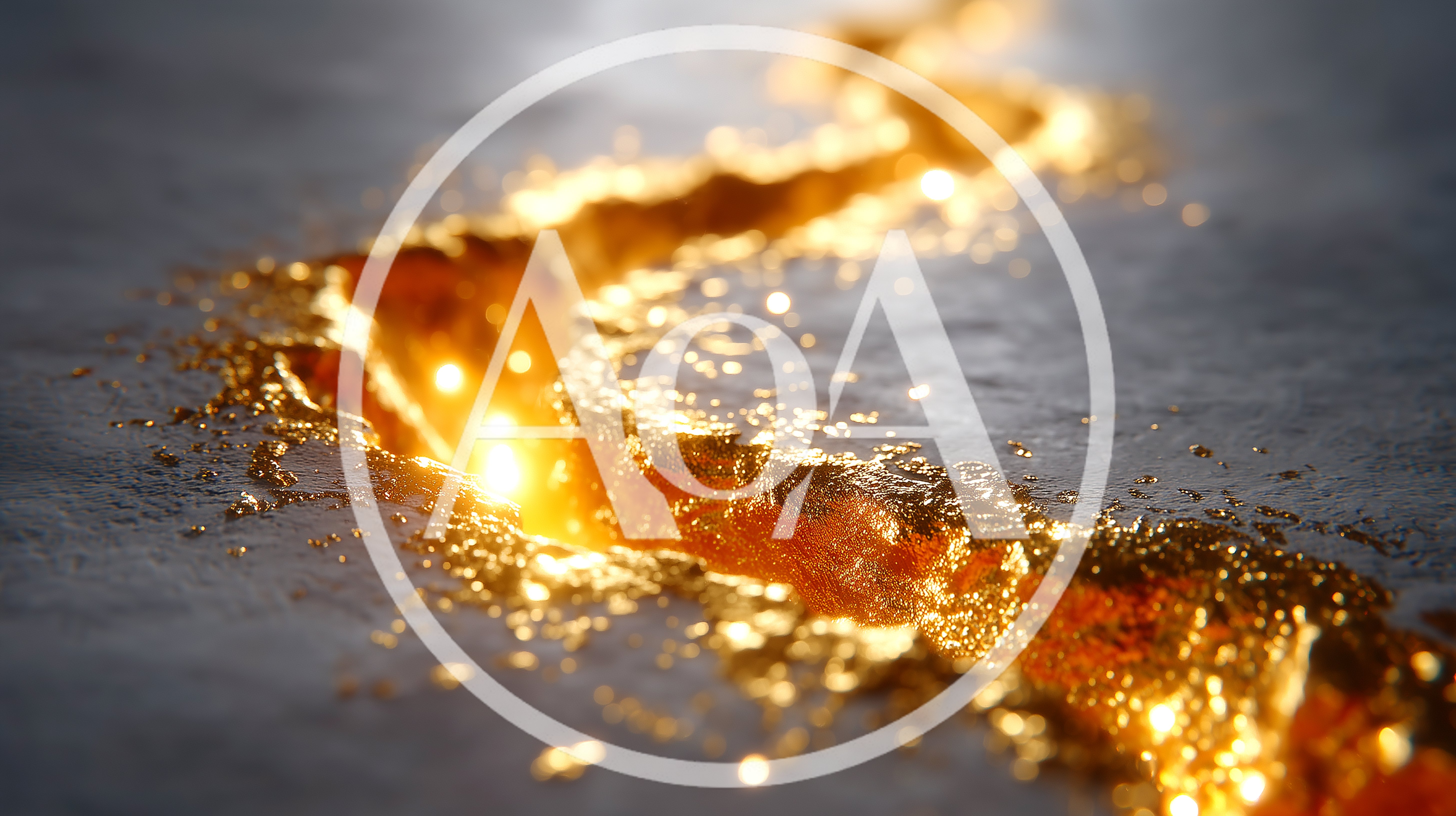 Molten Gold Flowing Through A Dark Stone Crack