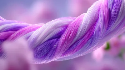 Abstract Twisted Fiber Strands In Purple And Pink