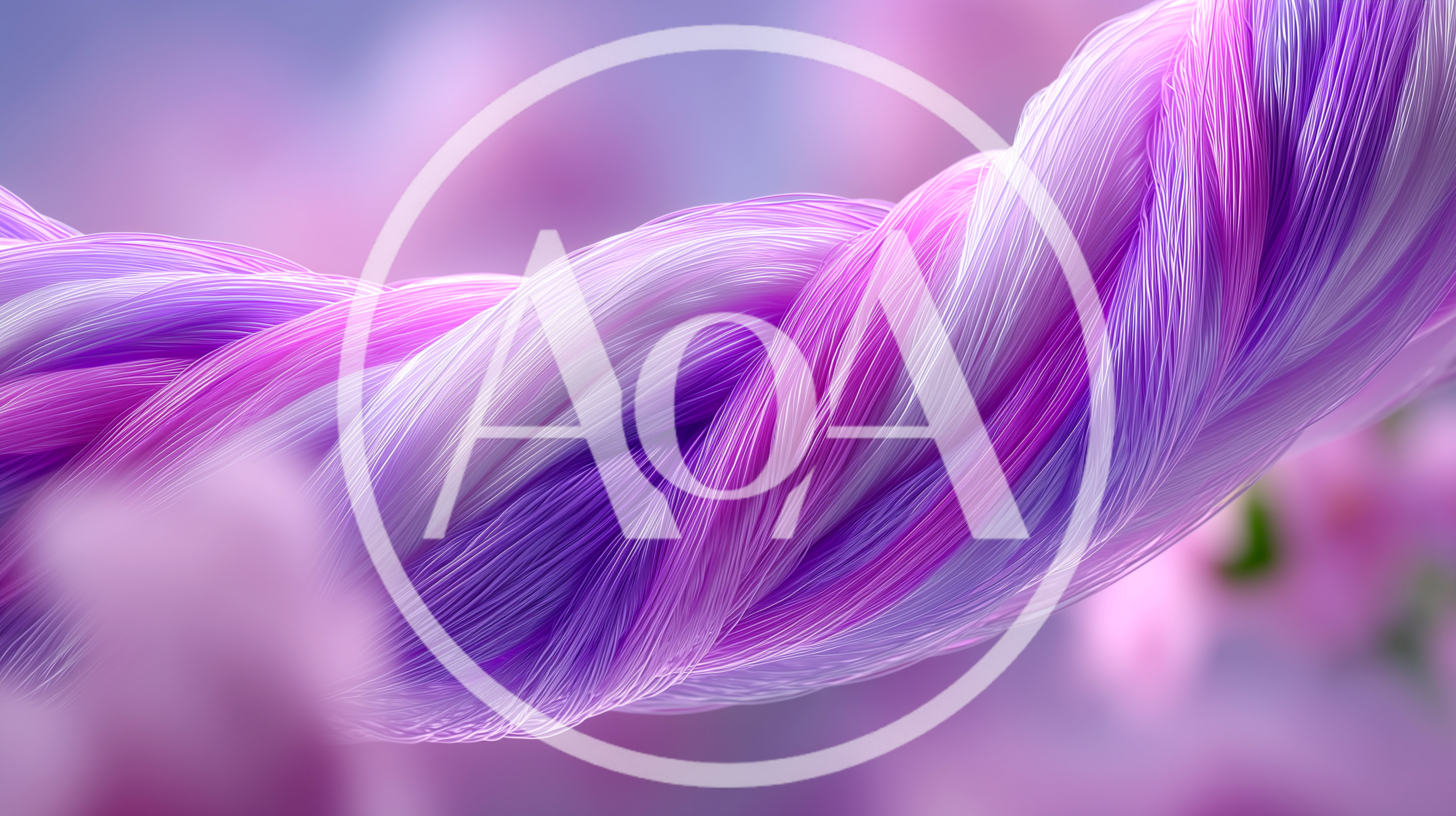 Abstract Twisted Fiber Strands In Purple And Pink