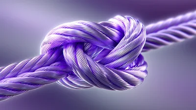 Close Up Of A Purple Metal Rope Knot