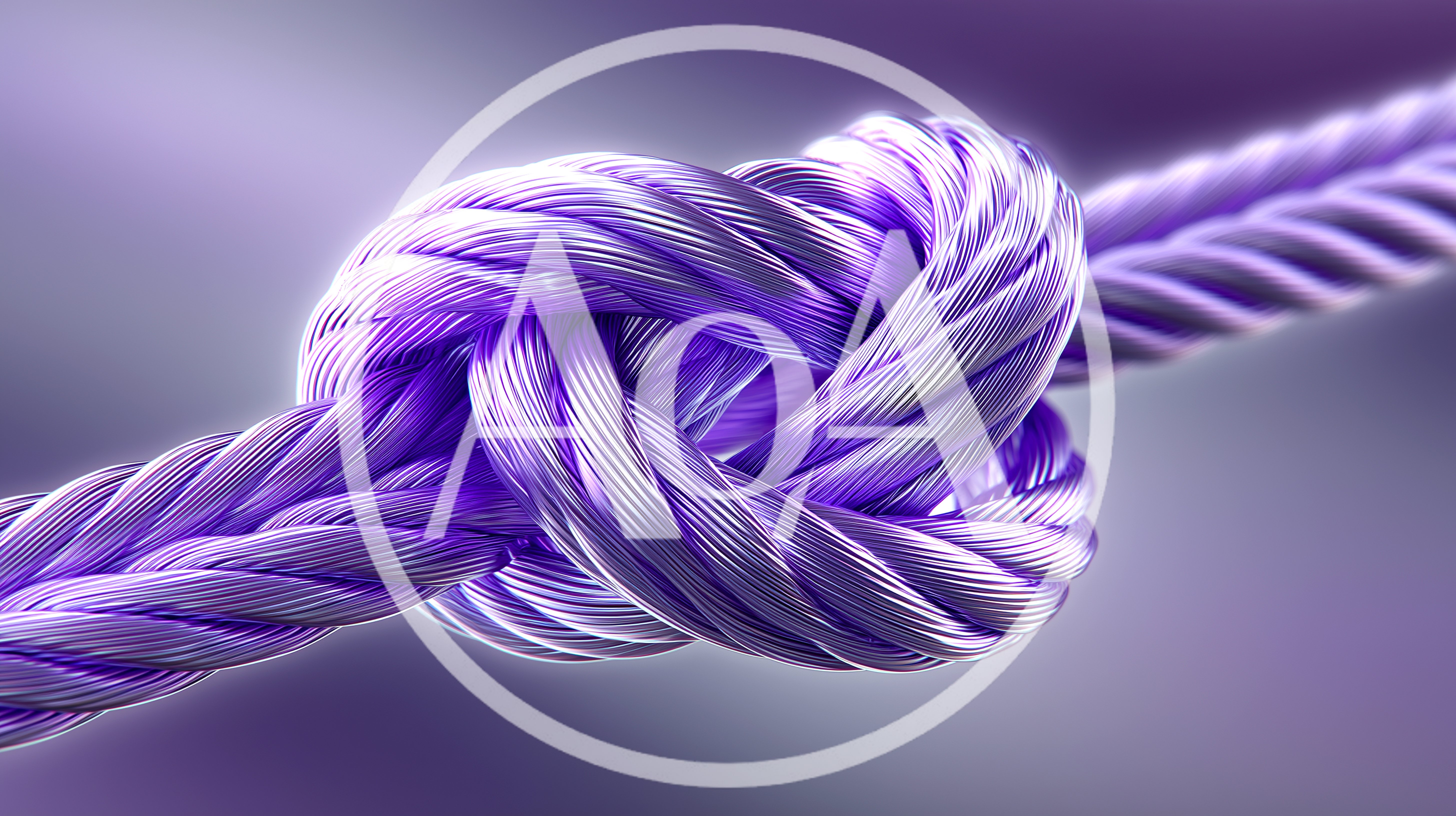 Close Up Of A Purple Metal Rope Knot