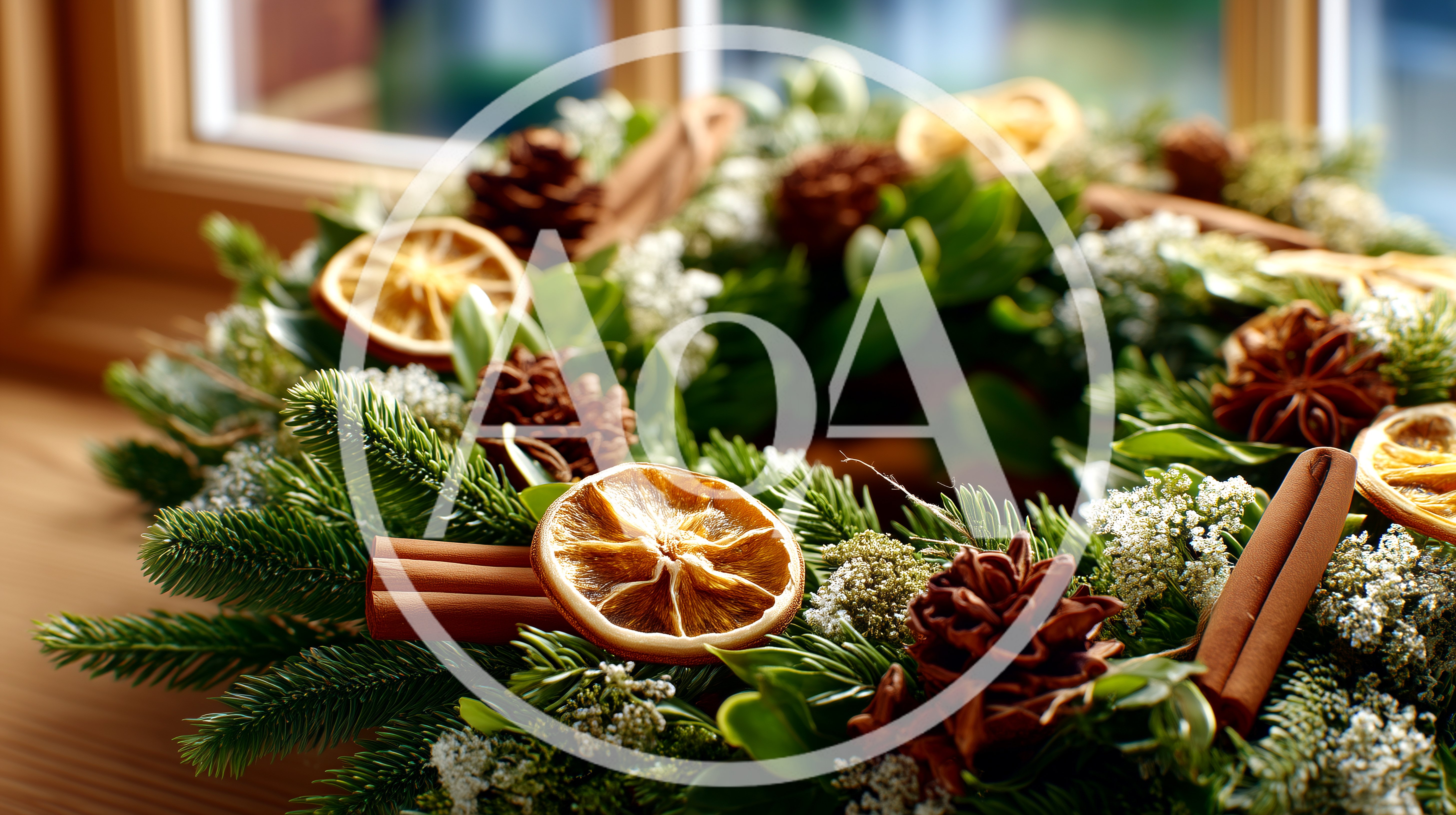 Christmas Wreath With Dried Oranges And Cinnamon Sticks