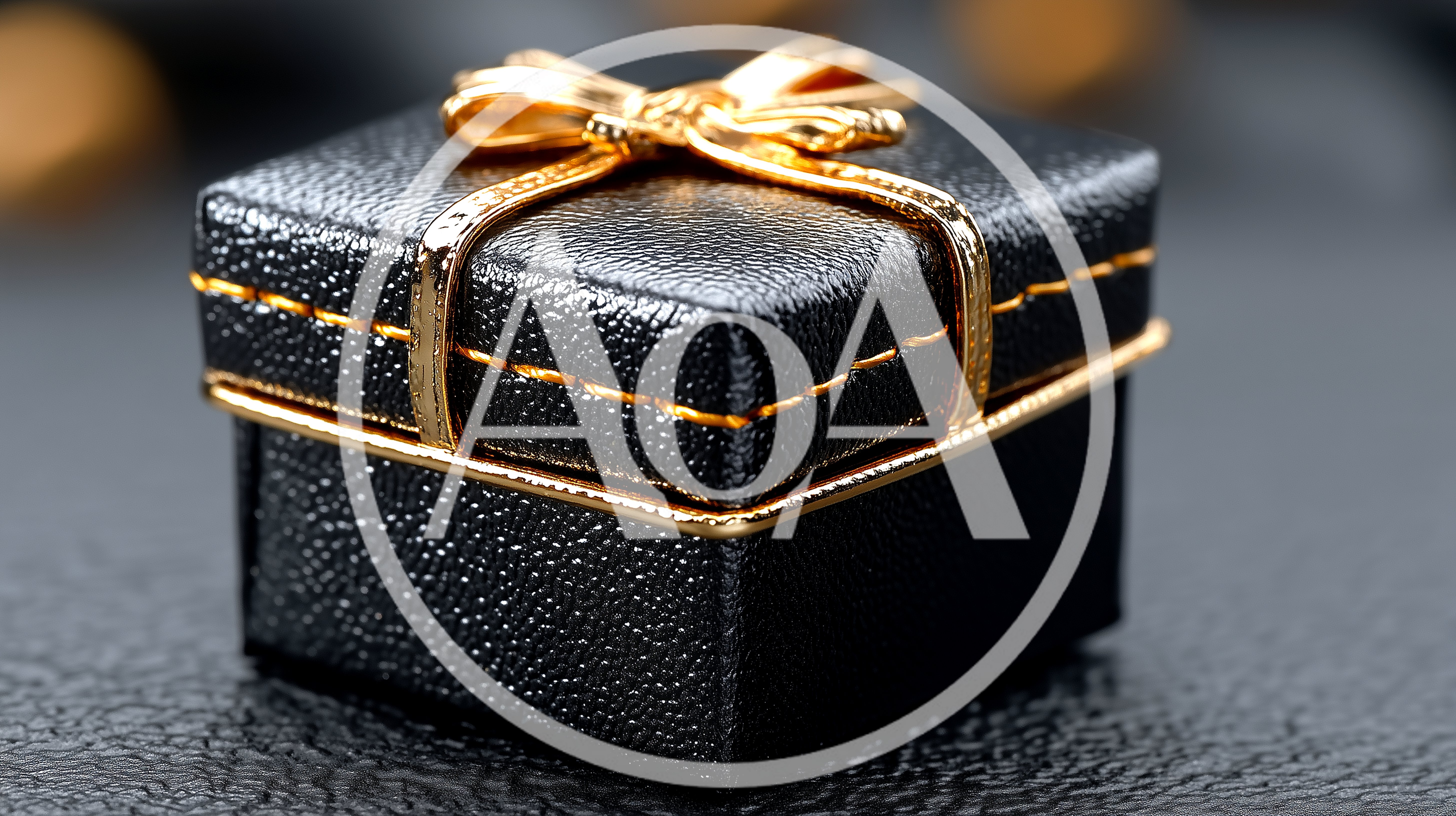 Small Black Gift Box With Gold Ribbon