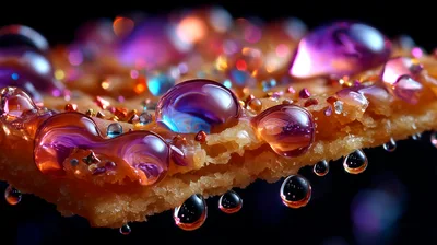 Macro Shot Of Water Droplets On A Cracker