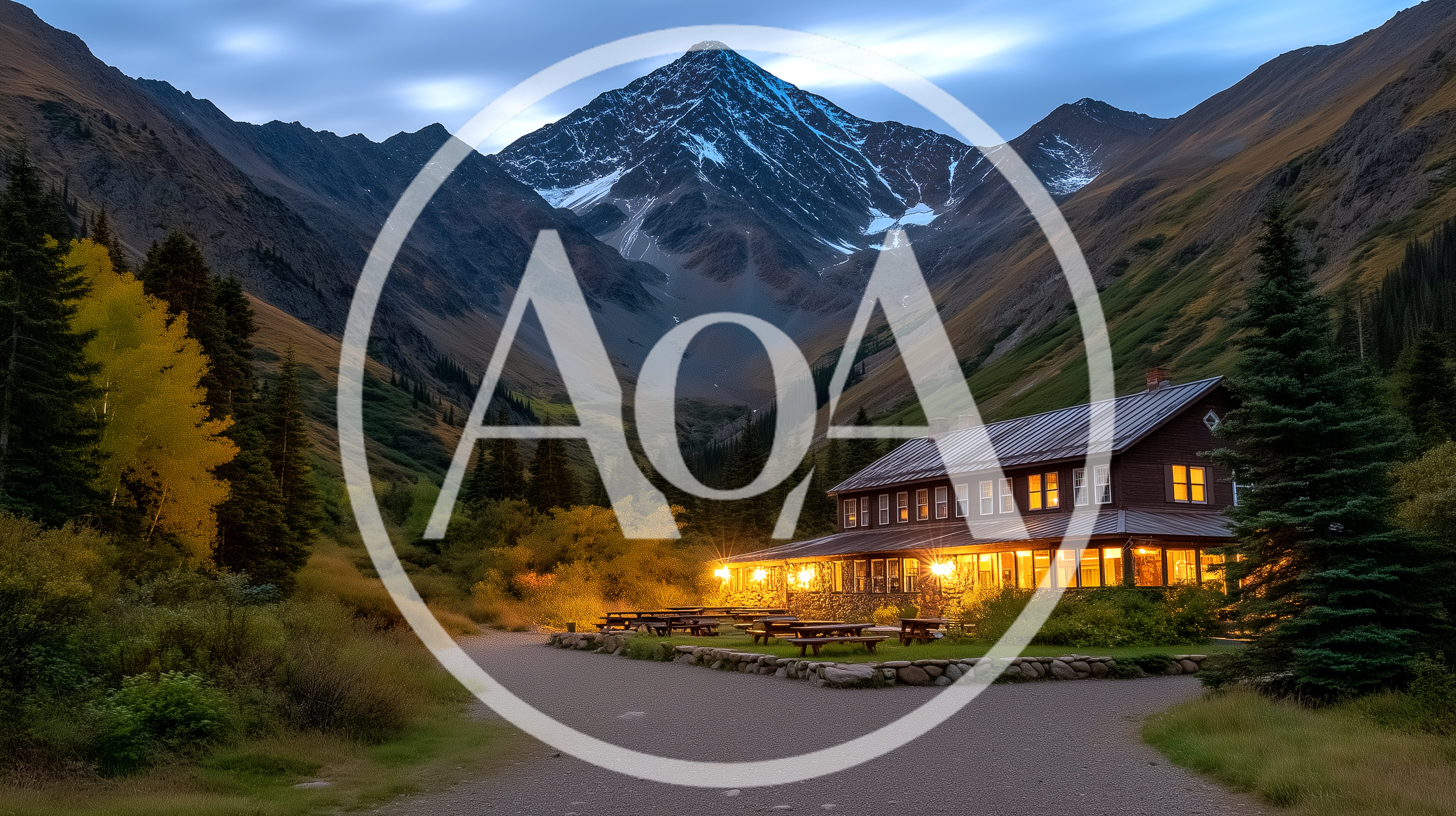 Elk Mountain Lodge At Twilight In Aspen Colorado