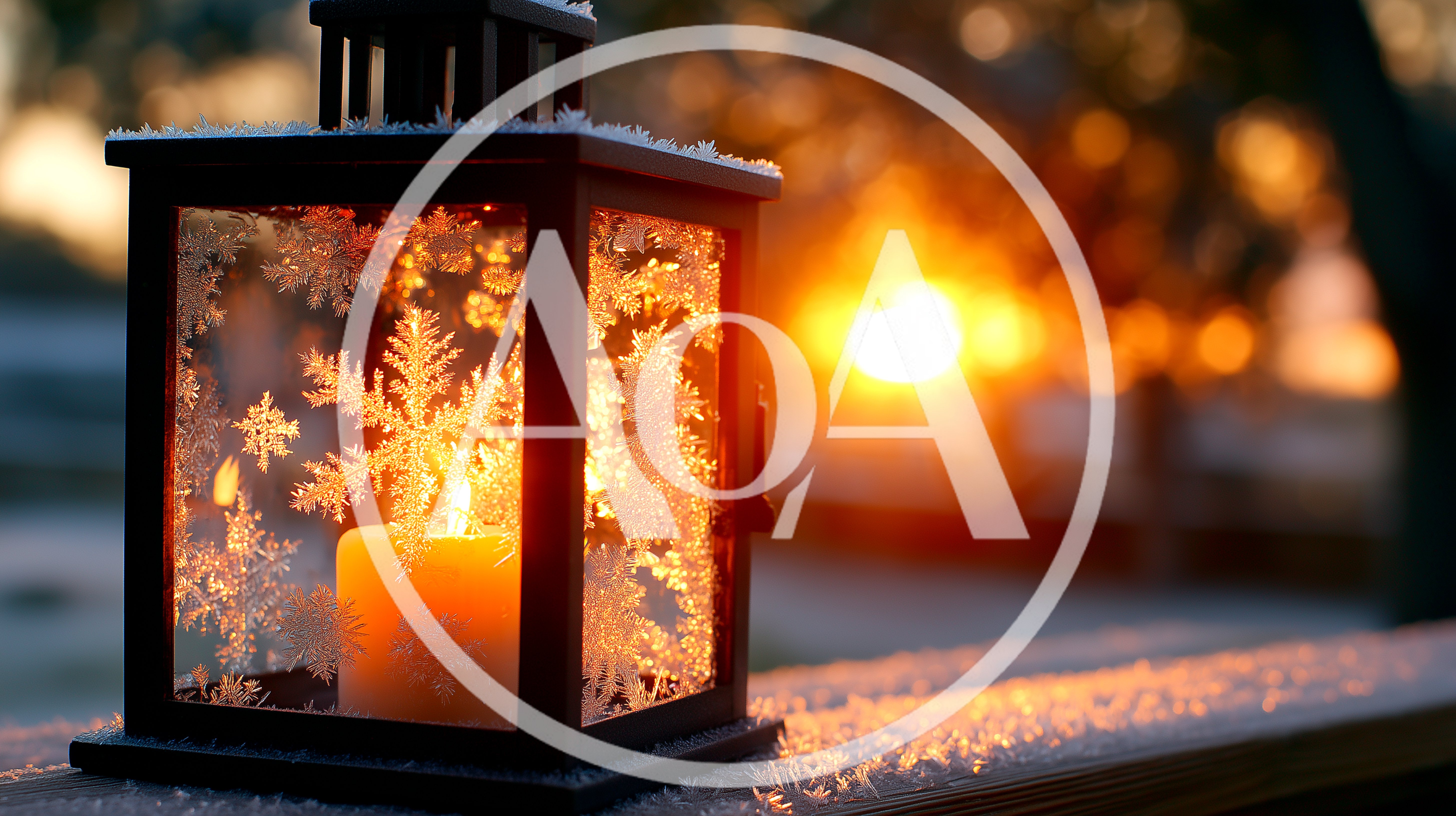 Winter Lantern With Candle And Snowflake Patterns