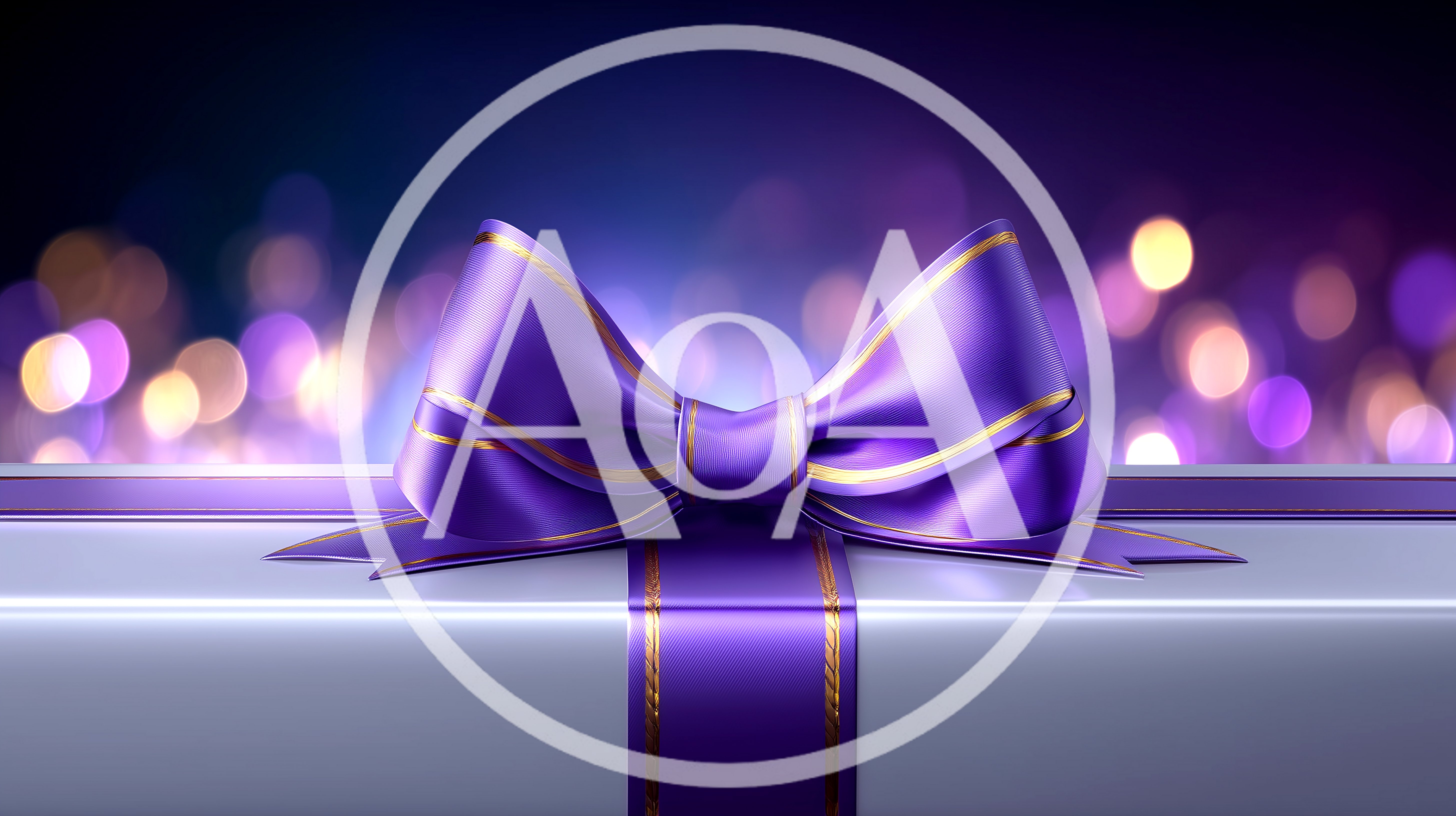 Purple Gift Box With Elegant Ribbon Bow