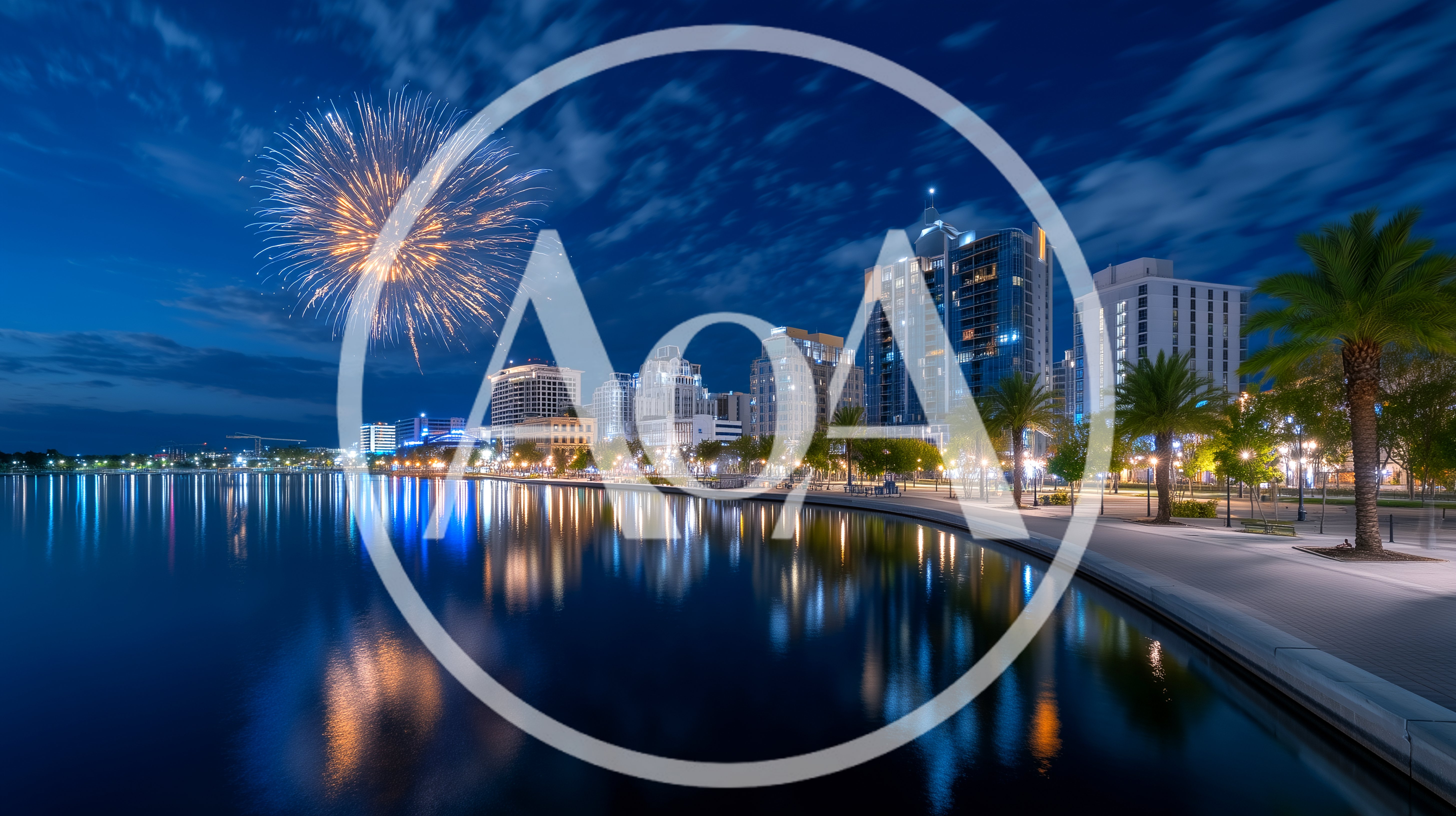 Fireworks Display Over Downtown St Petersburg Waterfront