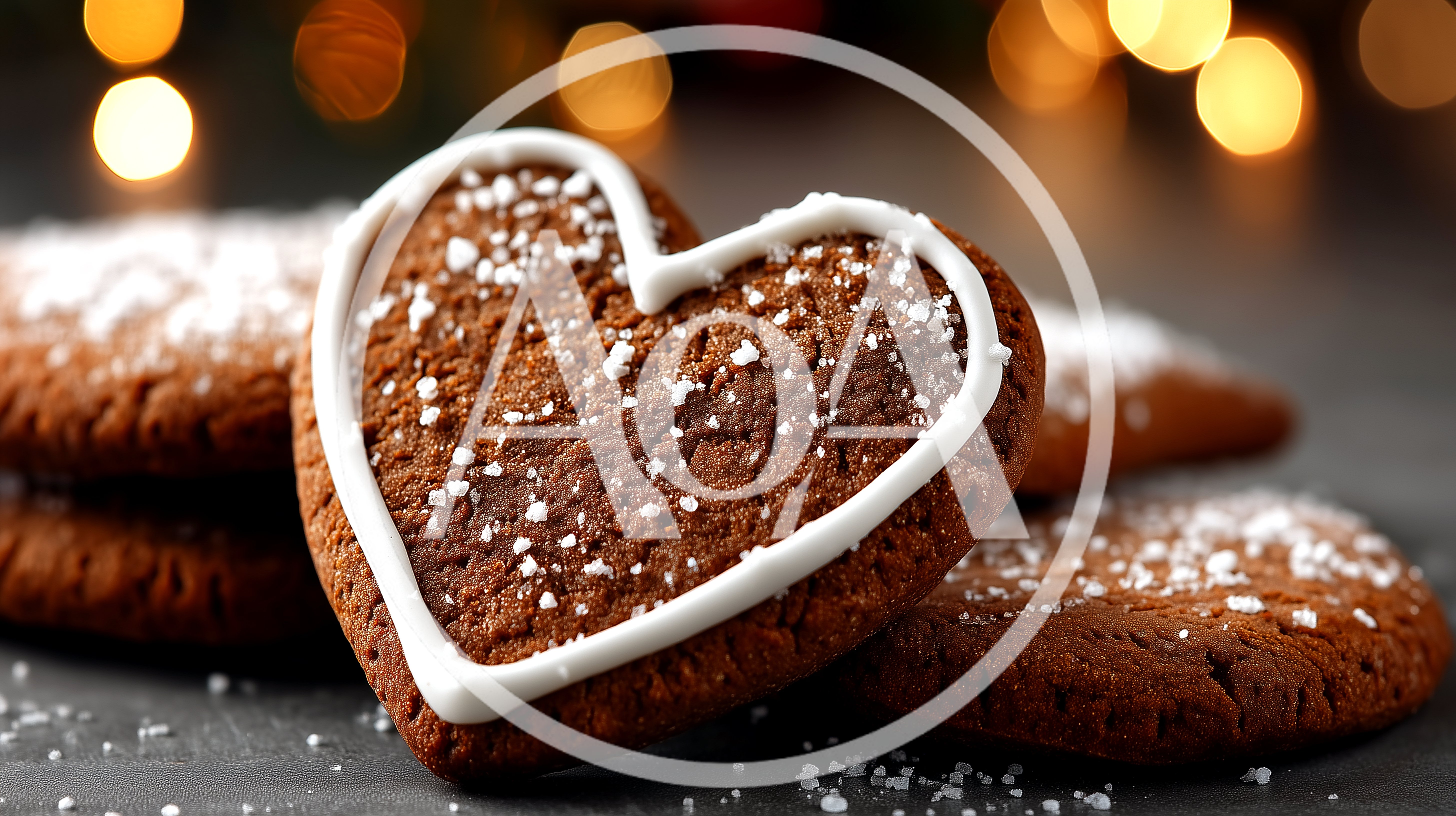 Heart Shaped Gingerbread Cookie With White Icing