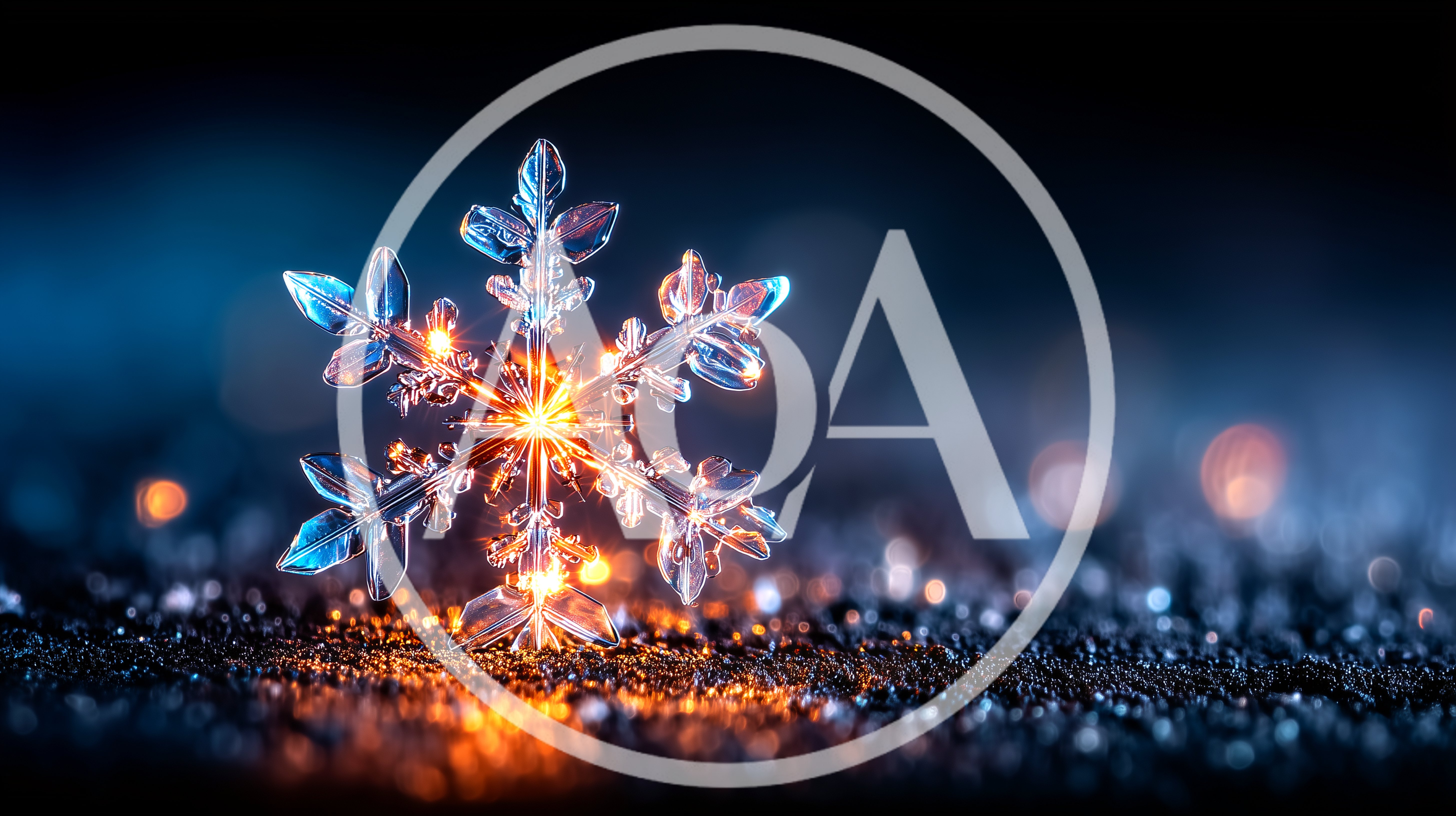 Glowing Crystal Snowflake On Dark Textured Surface