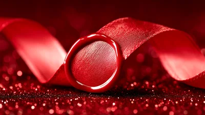 Red Wax Seal on Satin Ribbon