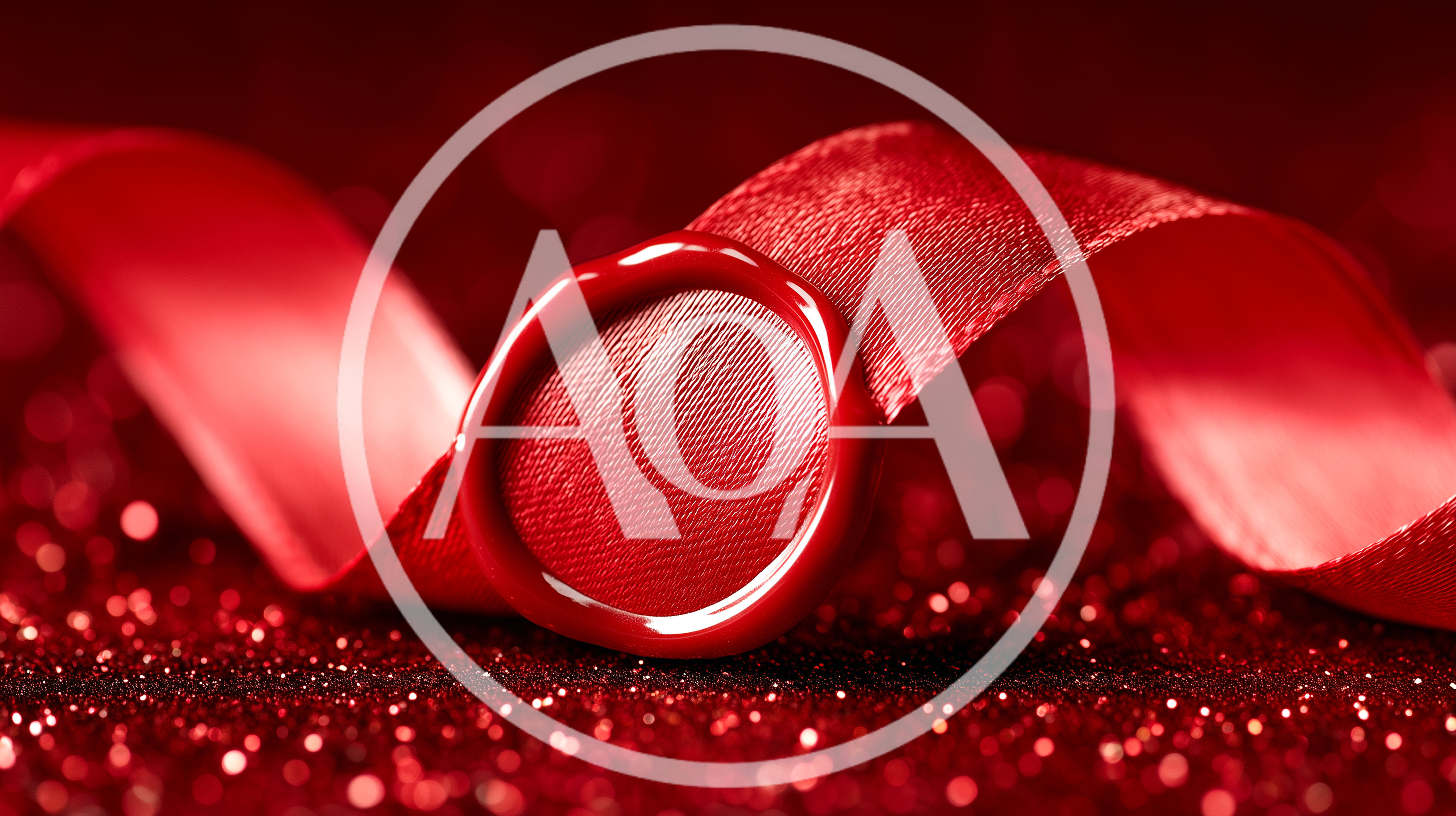 Red Wax Seal on Satin Ribbon