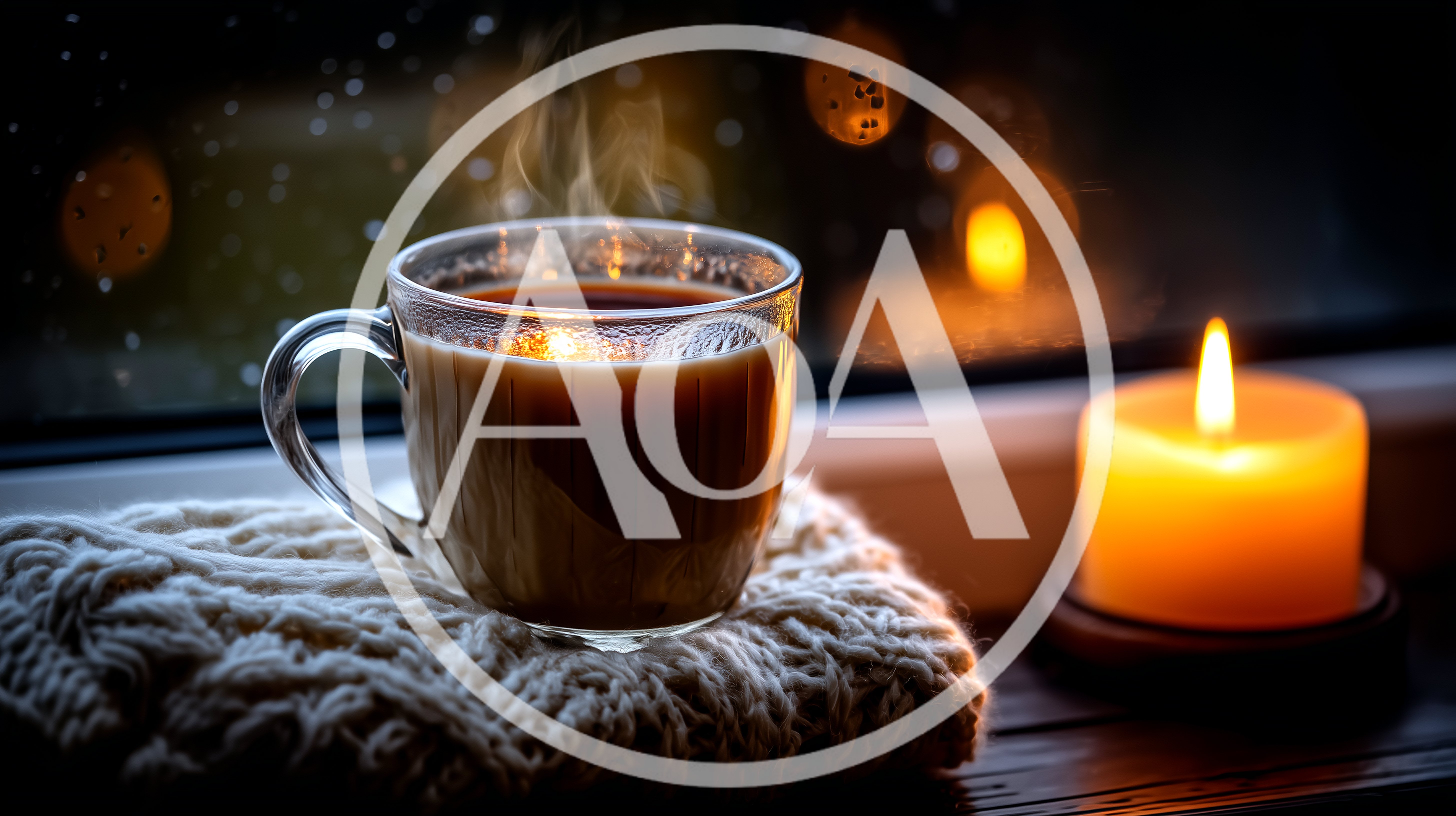 Steaming Cup Of Coffee On A Cozy Knit Blanket