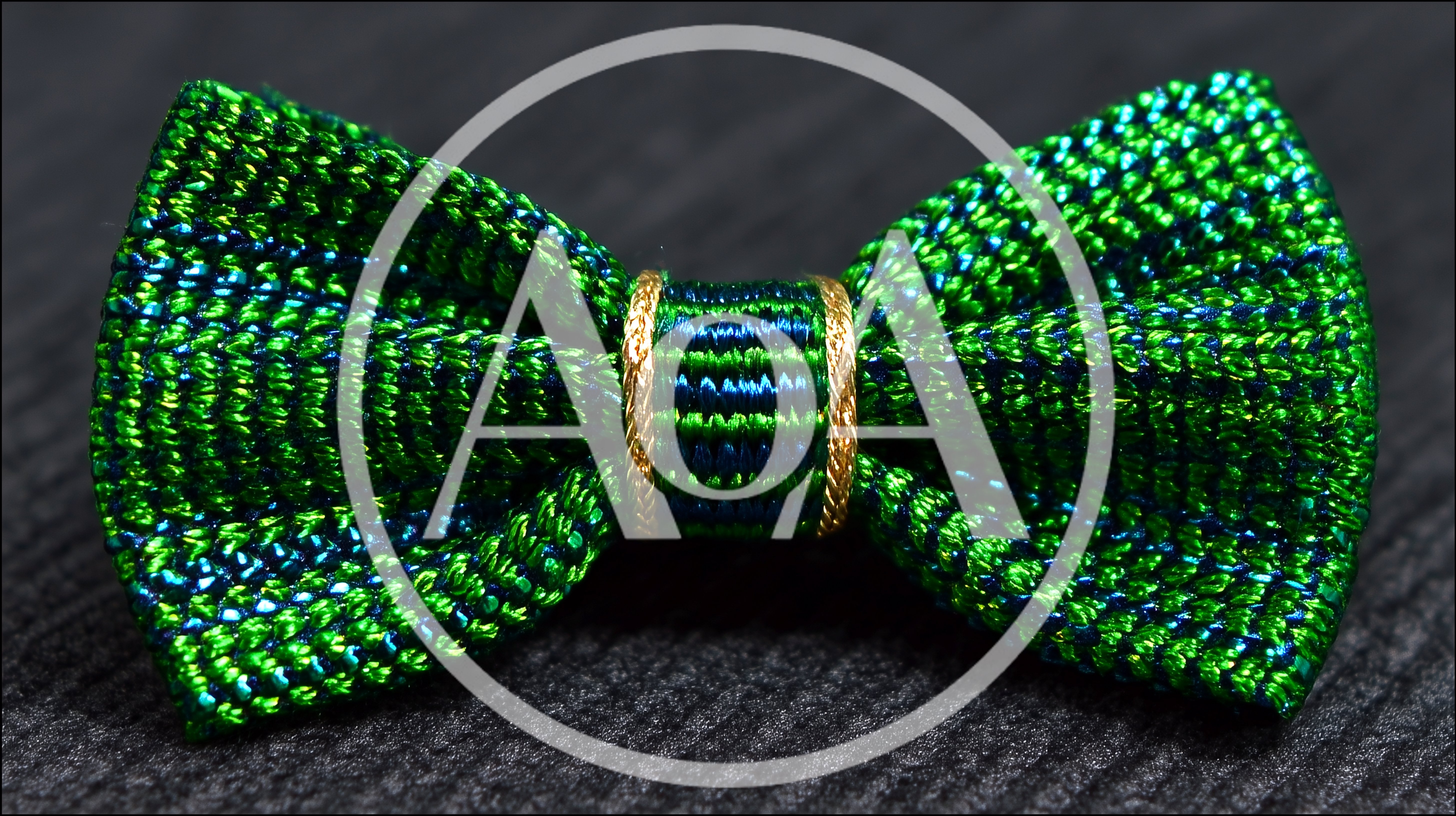 Green And Blue Textured Bow Tie Accessory