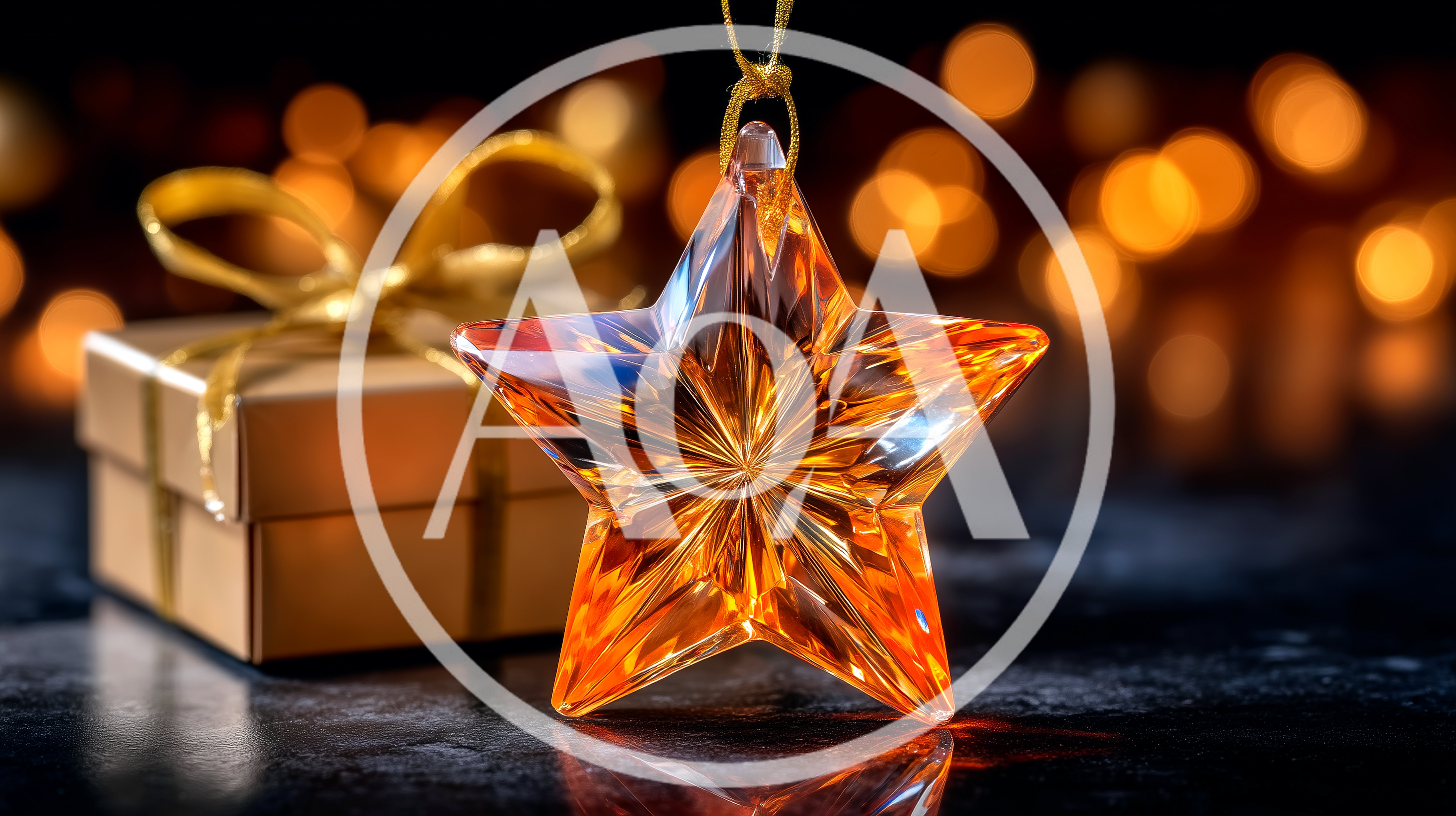 Crystal Star Ornament With Gold Gift Box