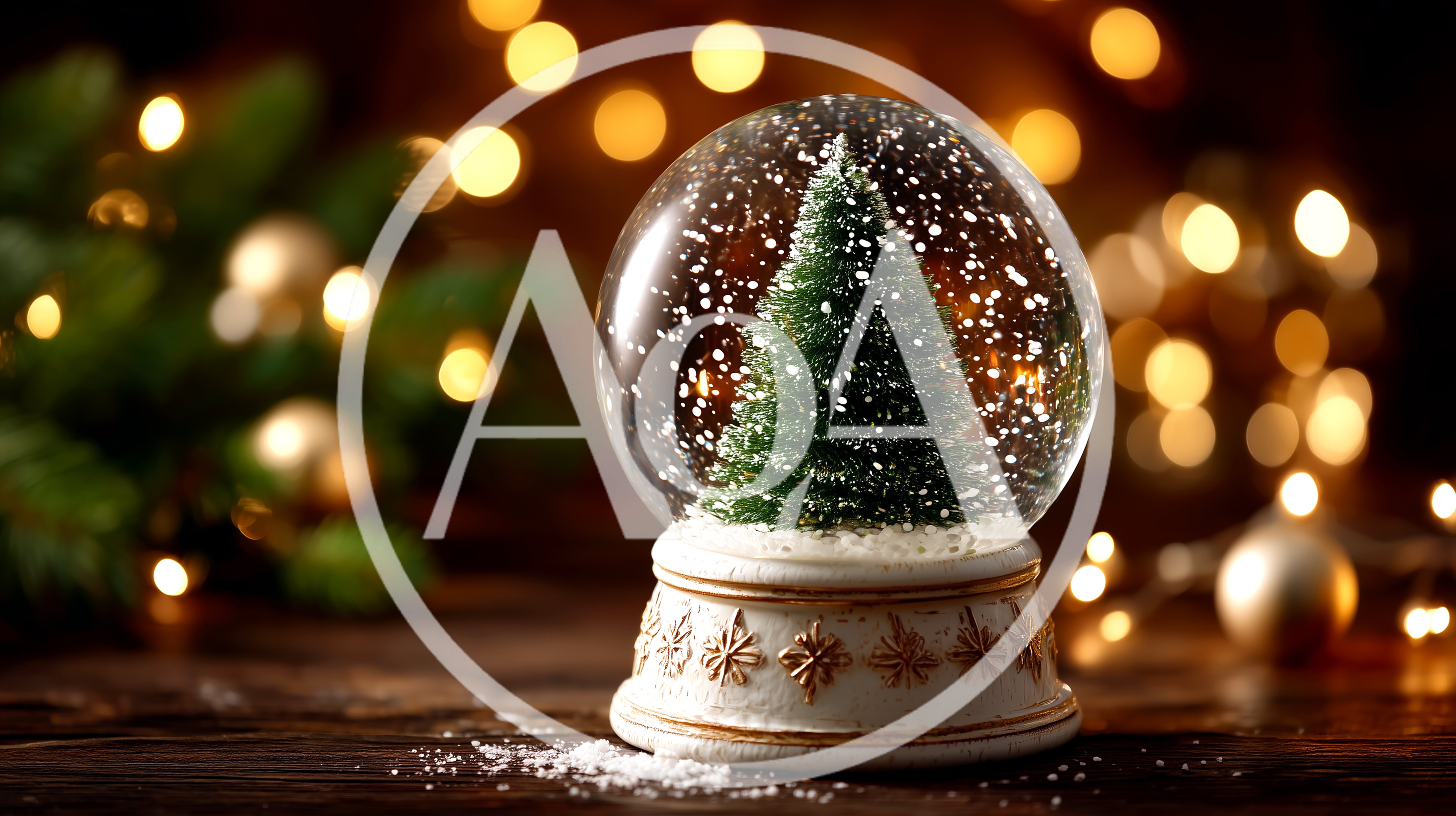 Christmas Snow Globe With Miniature Pine Tree