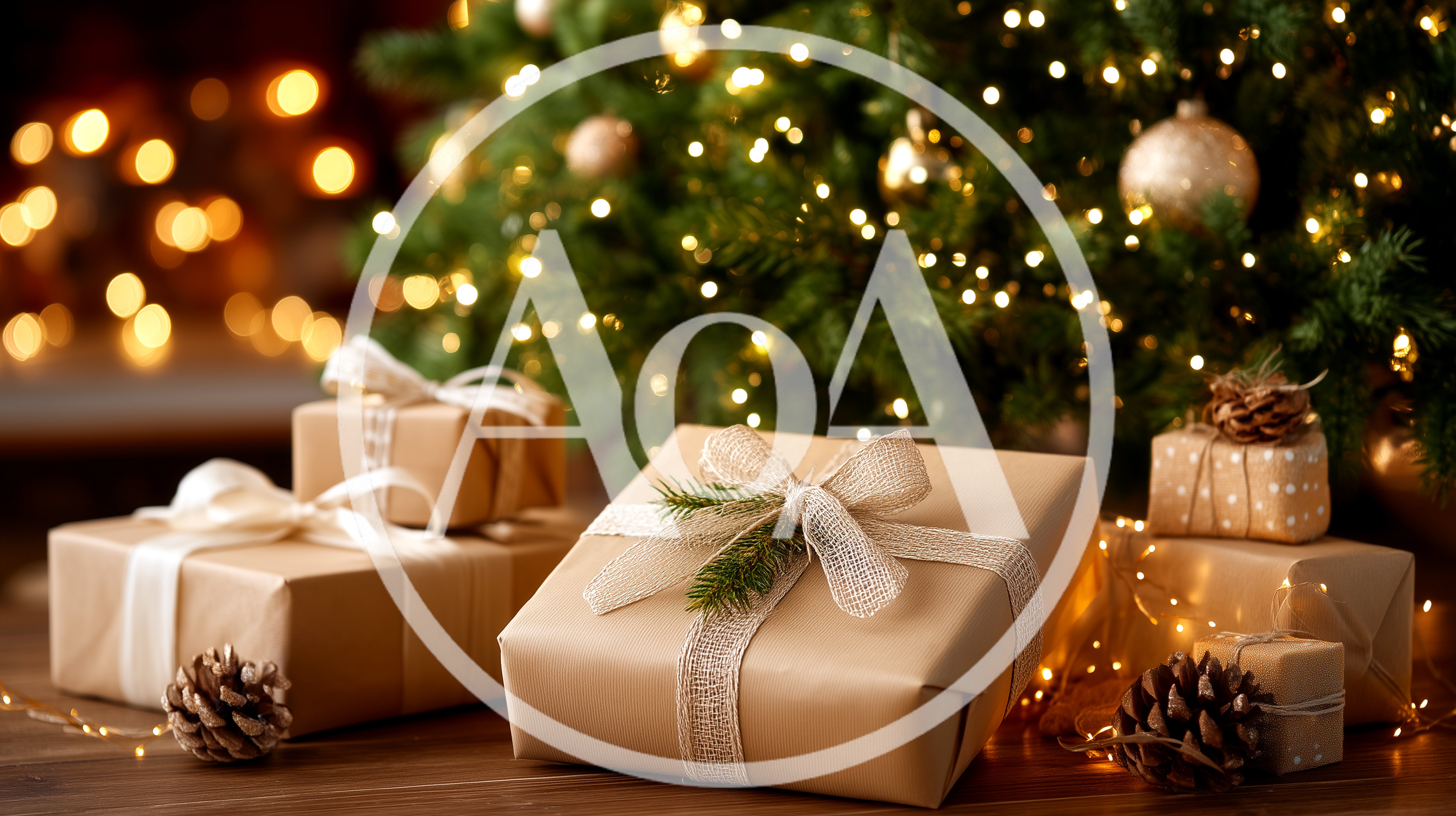 Wrapped Christmas Gifts Under A Decorated Tree