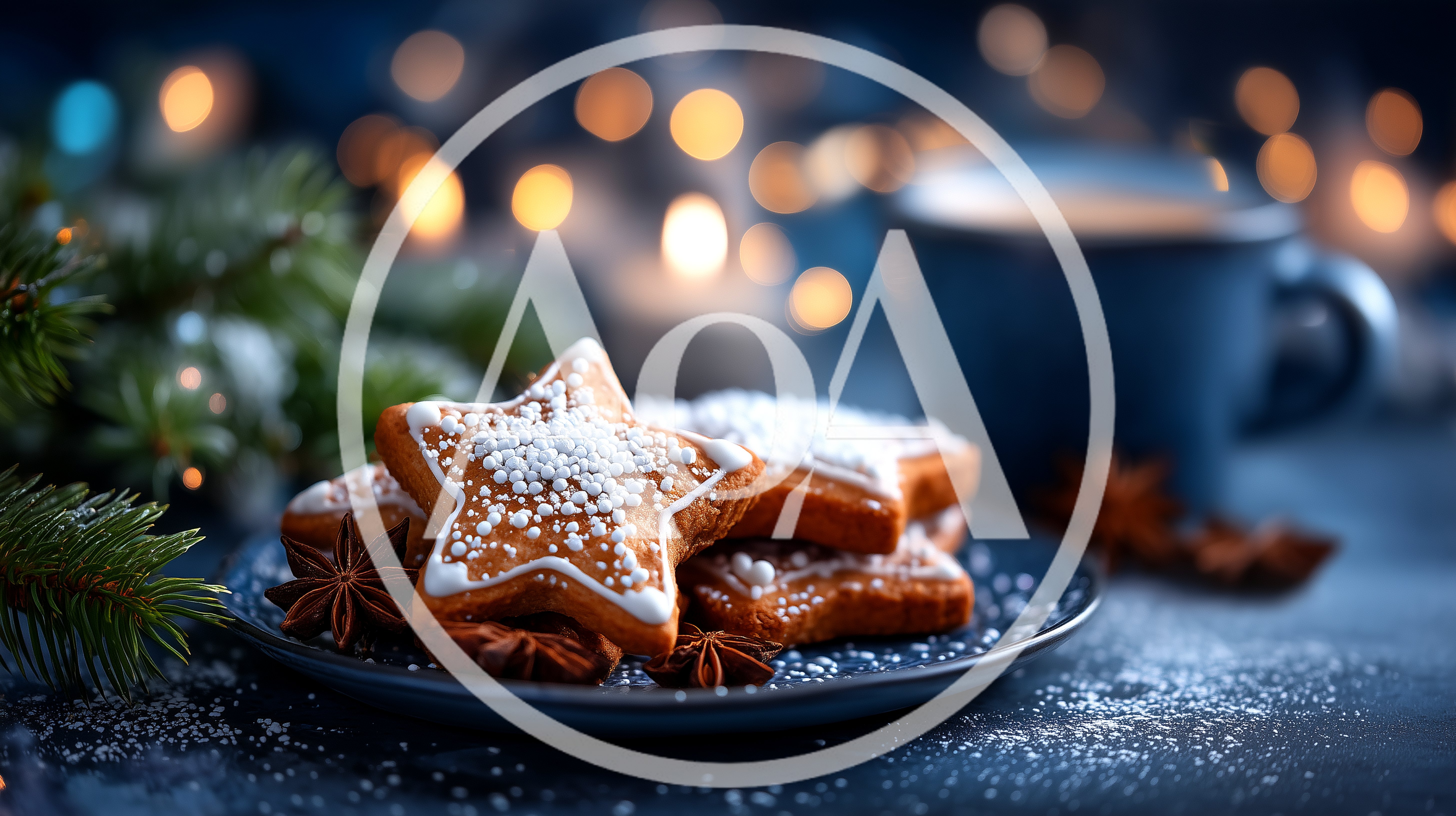 Star Shaped Gingerbread Cookies On A Plate
