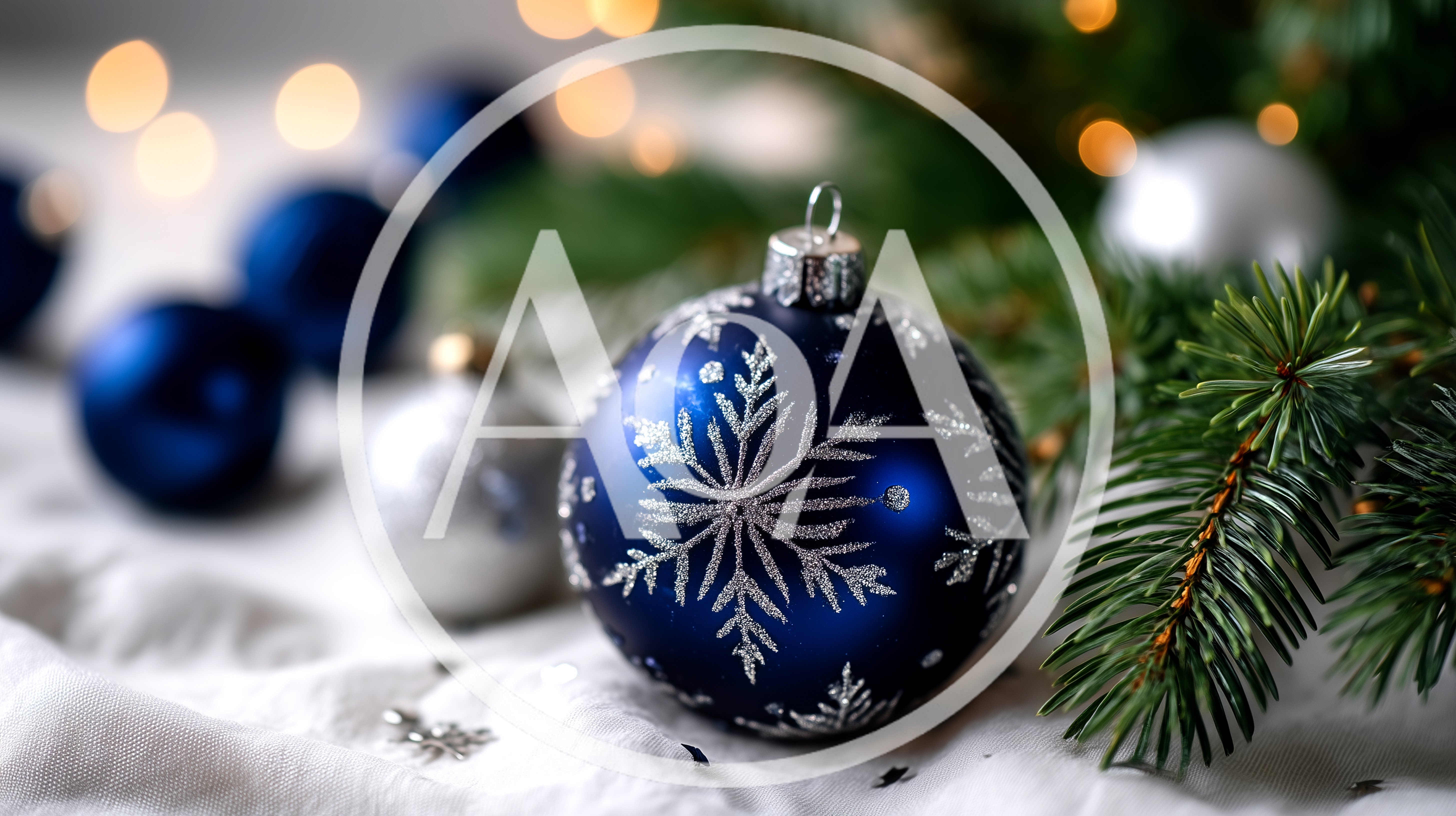 Blue Christmas Ornament With Snowflake Pattern